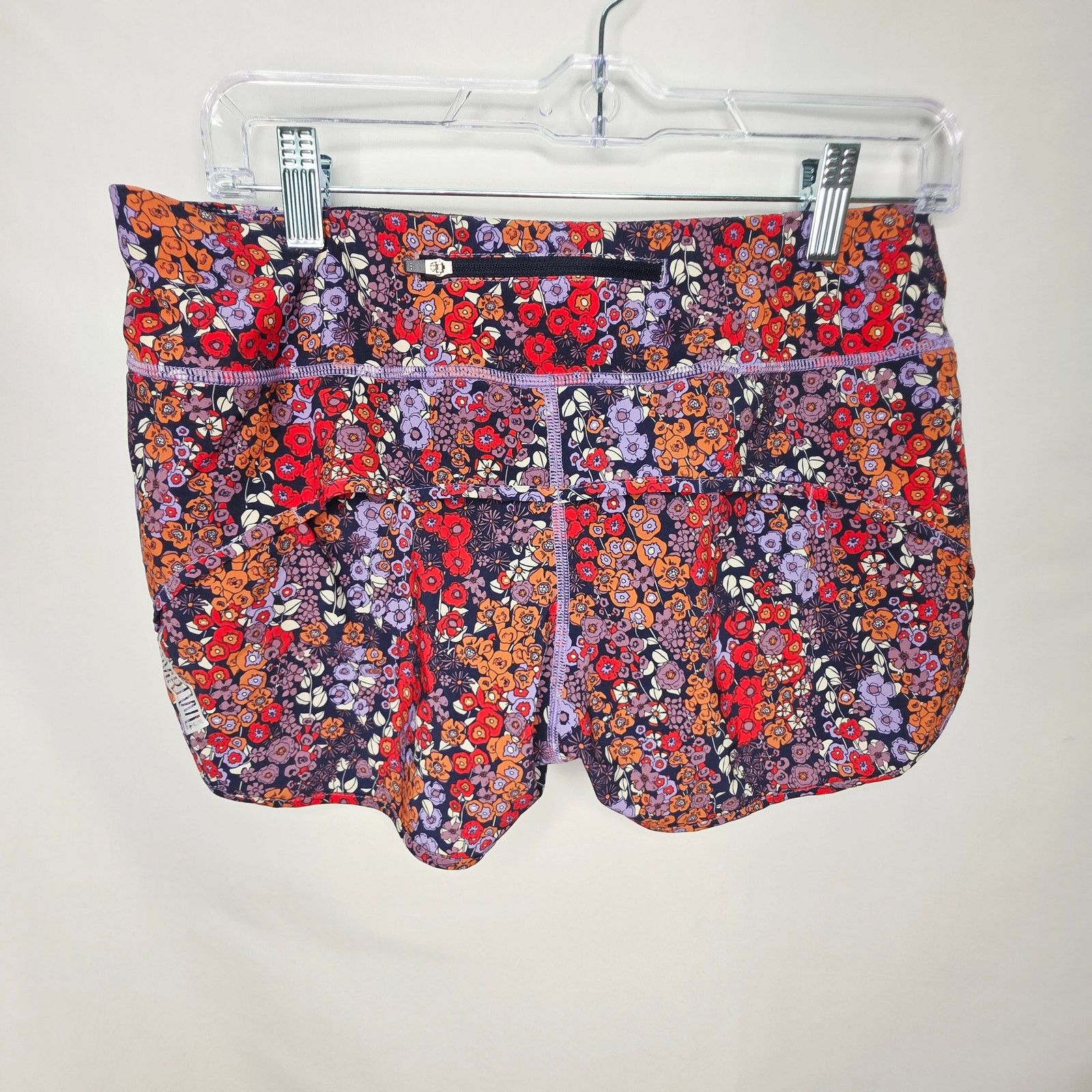 Other Smartwool Active Purple & Red Floral Running Shorts Size 31" - 2 Thumbnail