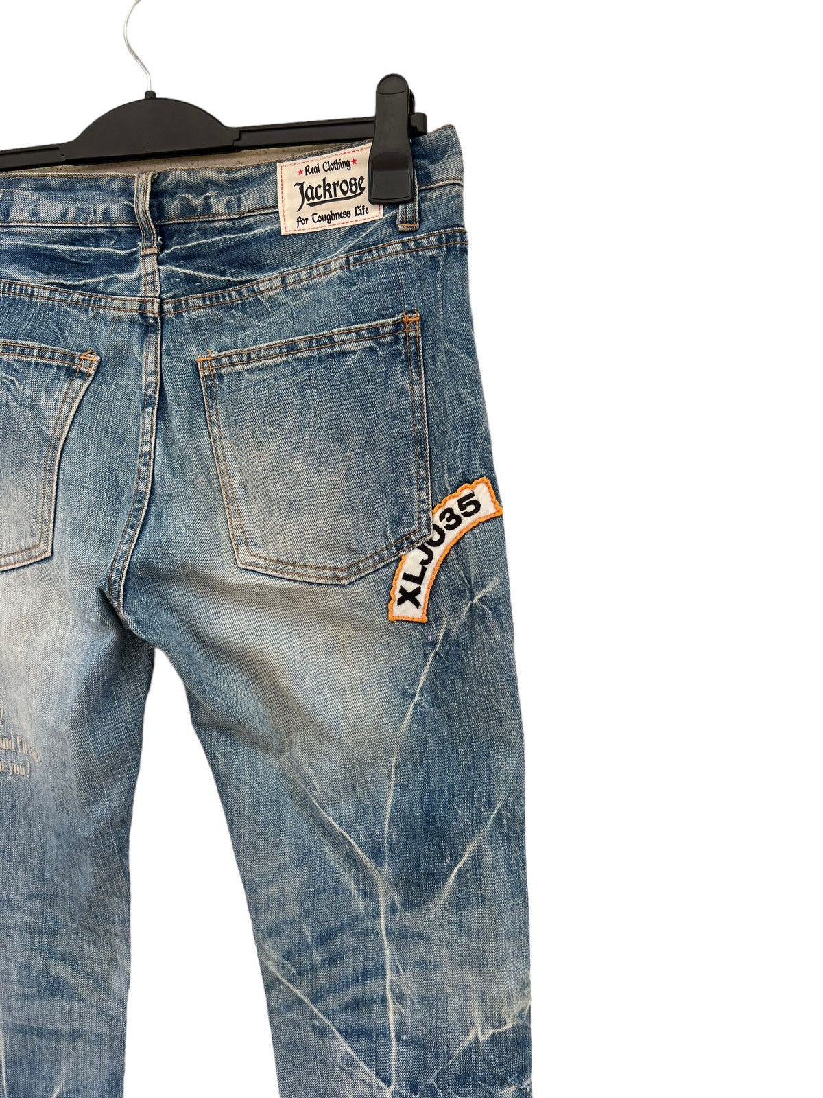 JACKROSE Jackrose Bleached Distressed Denim Patches Denim Jeans Size US 31 - 20 Thumbnail