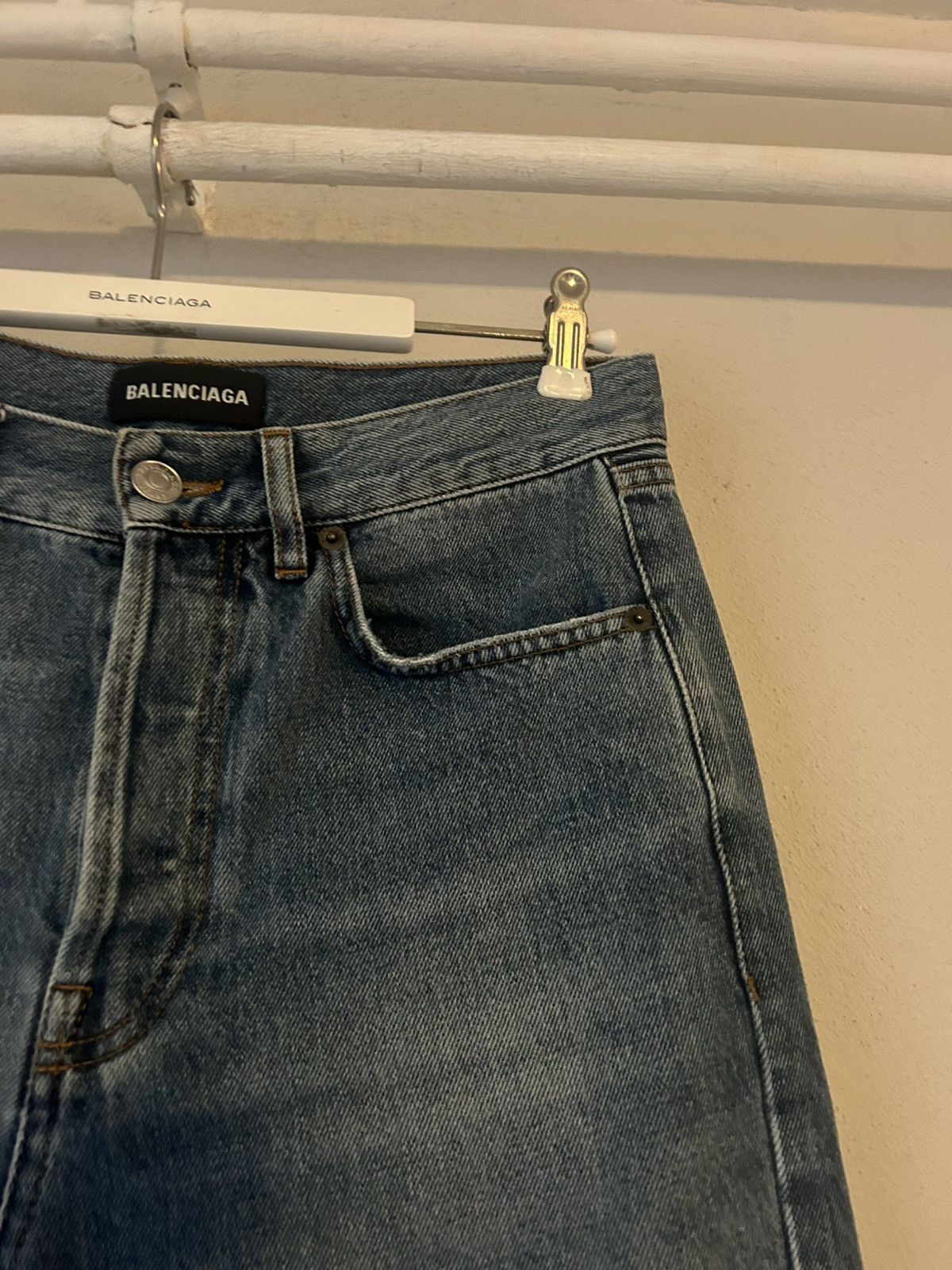 Balenciaga Balenciaga Straight-Leg Denim Jeans - Size 29 Size US 29 - 3 Thumbnail