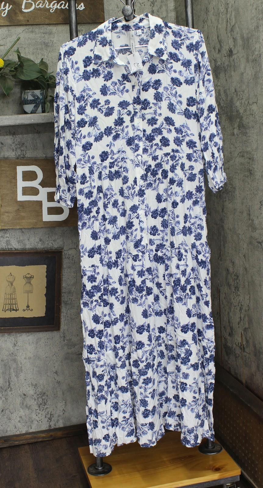 Other Nwt Ny Collection Womens Maxi Dress Pcod0984 Blue / White Pl Size L / US 10 / IT 46 - 1 Thumbnail