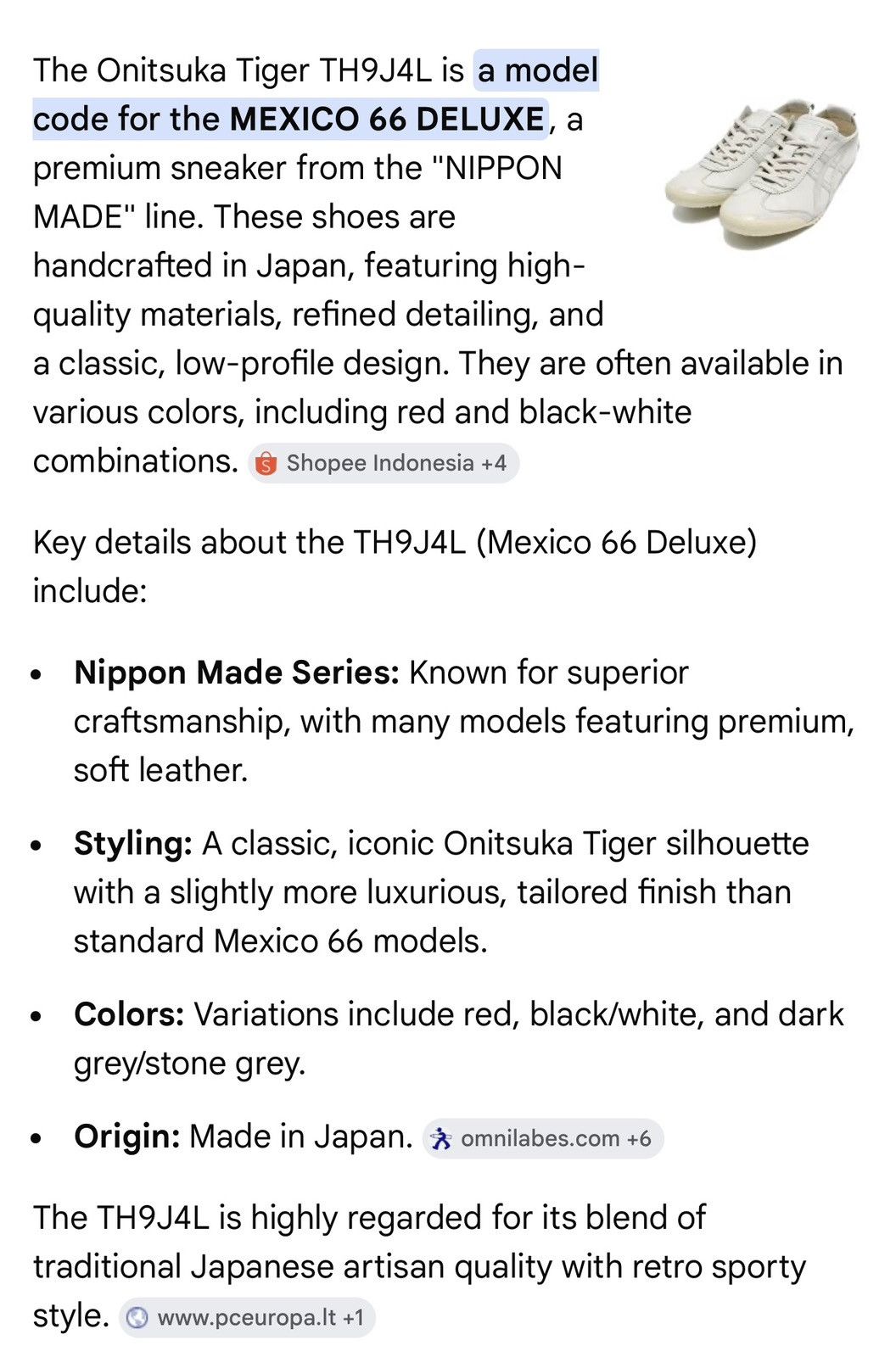 Onitsuka Tiger Japan Made Onitsuka Tiger Mexico 66 Deluxe TH9J4L Size US 7.5 / EU 40-41 - 6 Thumbnail