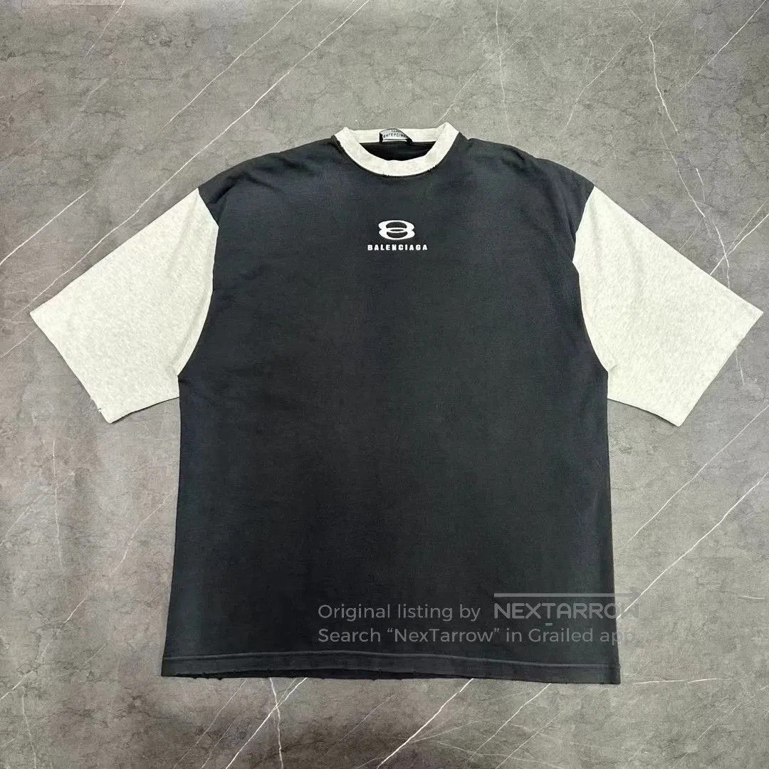 Balenciaga Balenciaga gray and white patchwork vintage double ring sho Size US S / EU 44-46 / 1 - 1 Thumbnail
