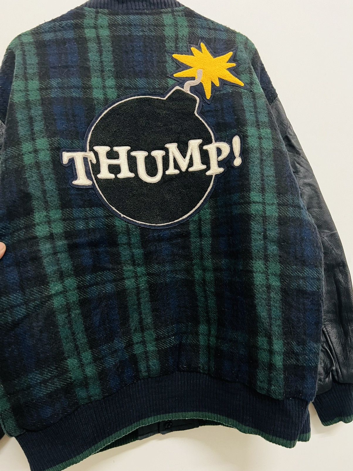 Vintage Vintage 80s Reversible Thump! Varsity Bomber Jacket Size US XL / EU 56 / 4 - 18 Thumbnail