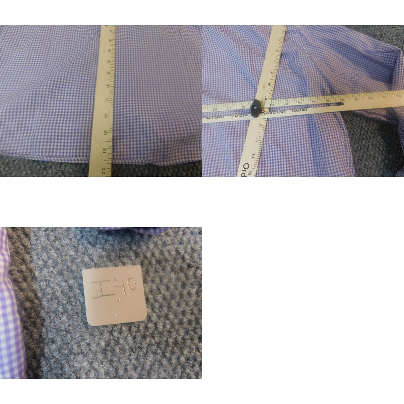 Izod IZOD Shirt Mens Regular Fit 17.5 Purple Plaid Button-Down Dress Shirt Size US XXL / EU 58 / 5 - 8 Thumbnail