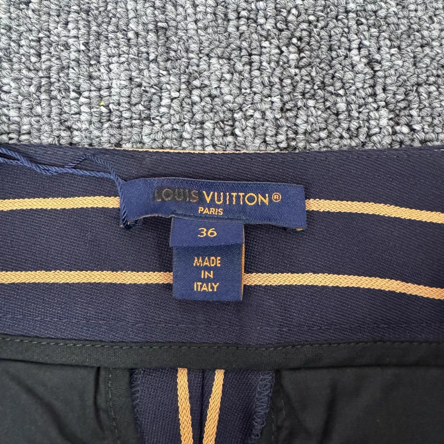 Louis Vuitton LV Leather Logo Striped Trousers 36 New With Tags Size 26" / US 2 / IT 38 - 7 Thumbnail