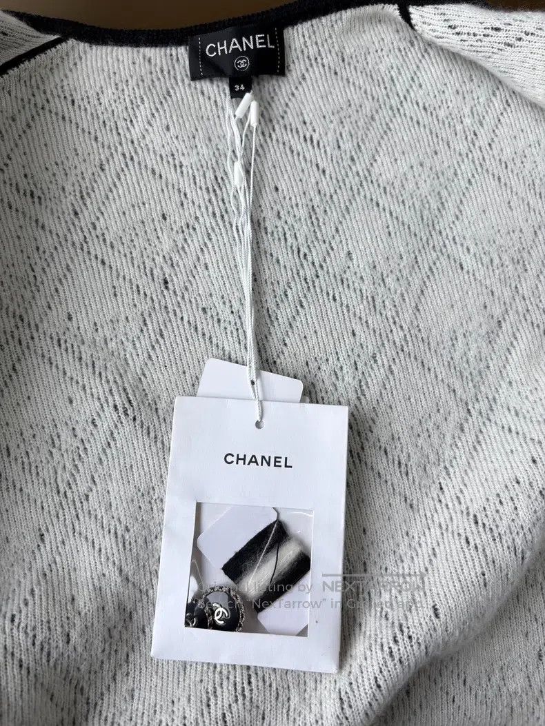 Chanel Chanel 21B black and gray snowflake cashmere medium and lo Size XXS / US 00 / IT 34 - 7 Thumbnail