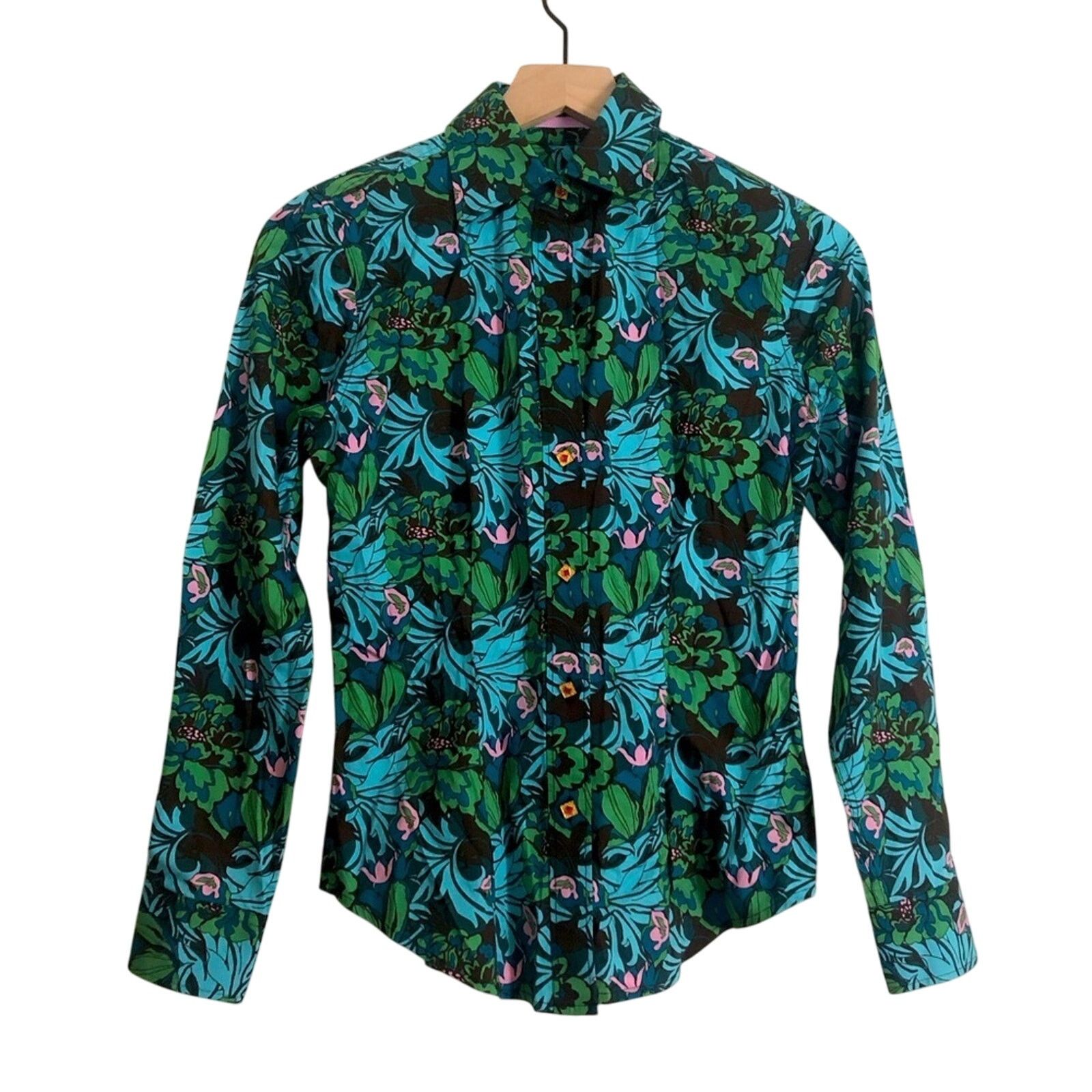 Other The Limited Floral Blue Green Pink Tropical Blouse Shirt Top Size XS / US 0-2 / IT 36-38 - 1 Thumbnail