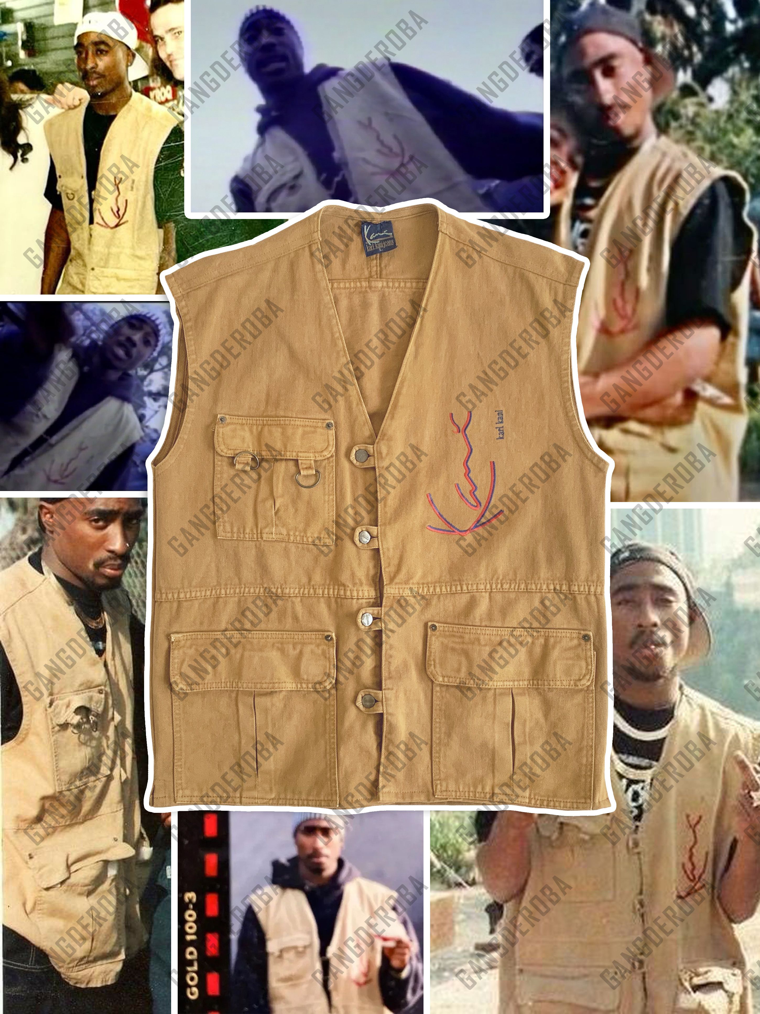 Karl Kani RARE Vintage 90s KARL KANI Vest Denim Jacket Boxy 2pac