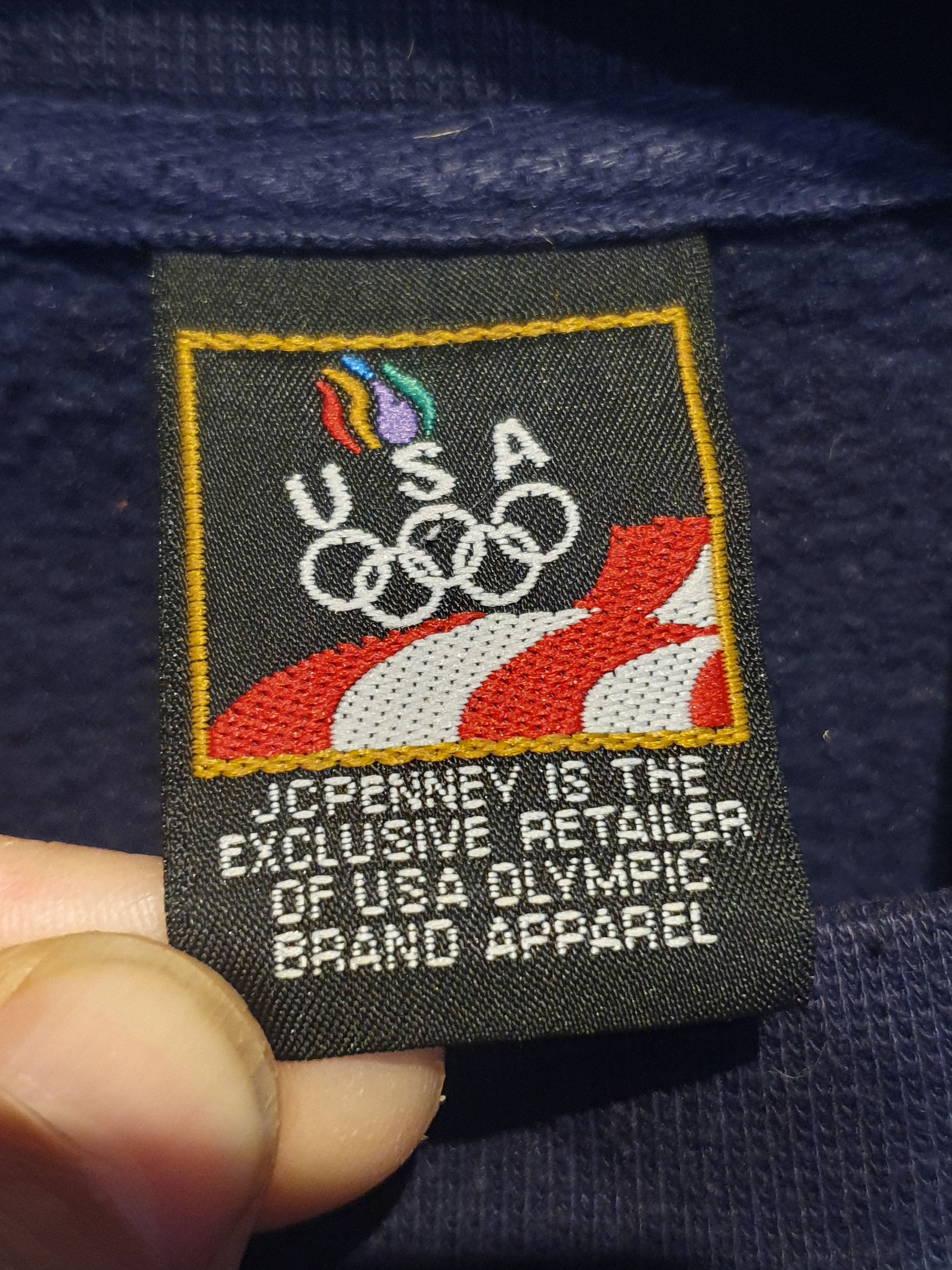 JCPenney × Vintage JCPenney USA Olympic Embroidered Spell Out Vtg Sweatshirt Size US L / EU 52-54 / 3 - 3 Thumbnail