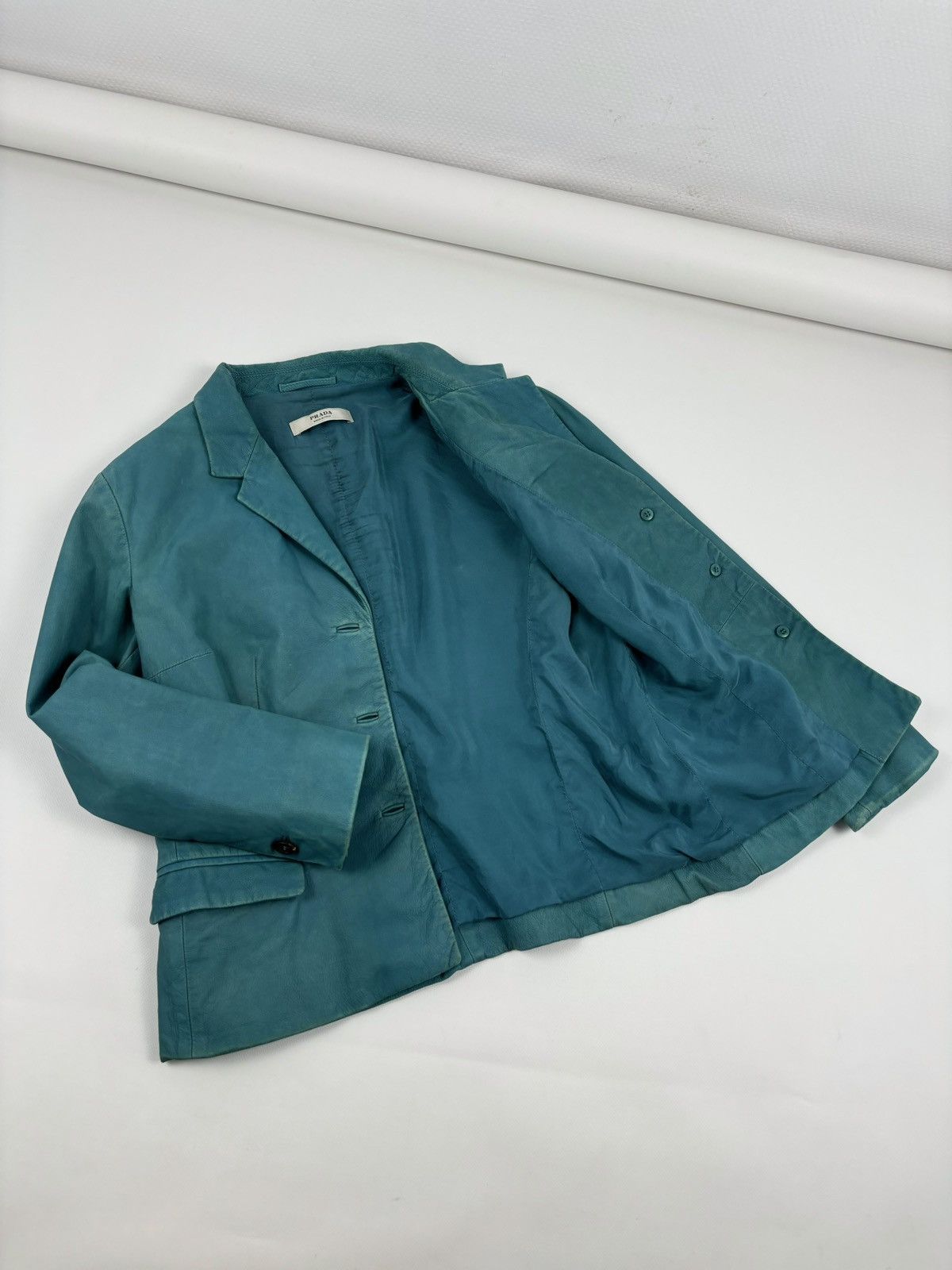 Prada RARE Milano Luna Rossa Italy Leather Biker Jacket 3-Buttons Blazer Pocket Coat Size 46 Size M / US 6-8 / IT 42-44 - 9 Thumbnail