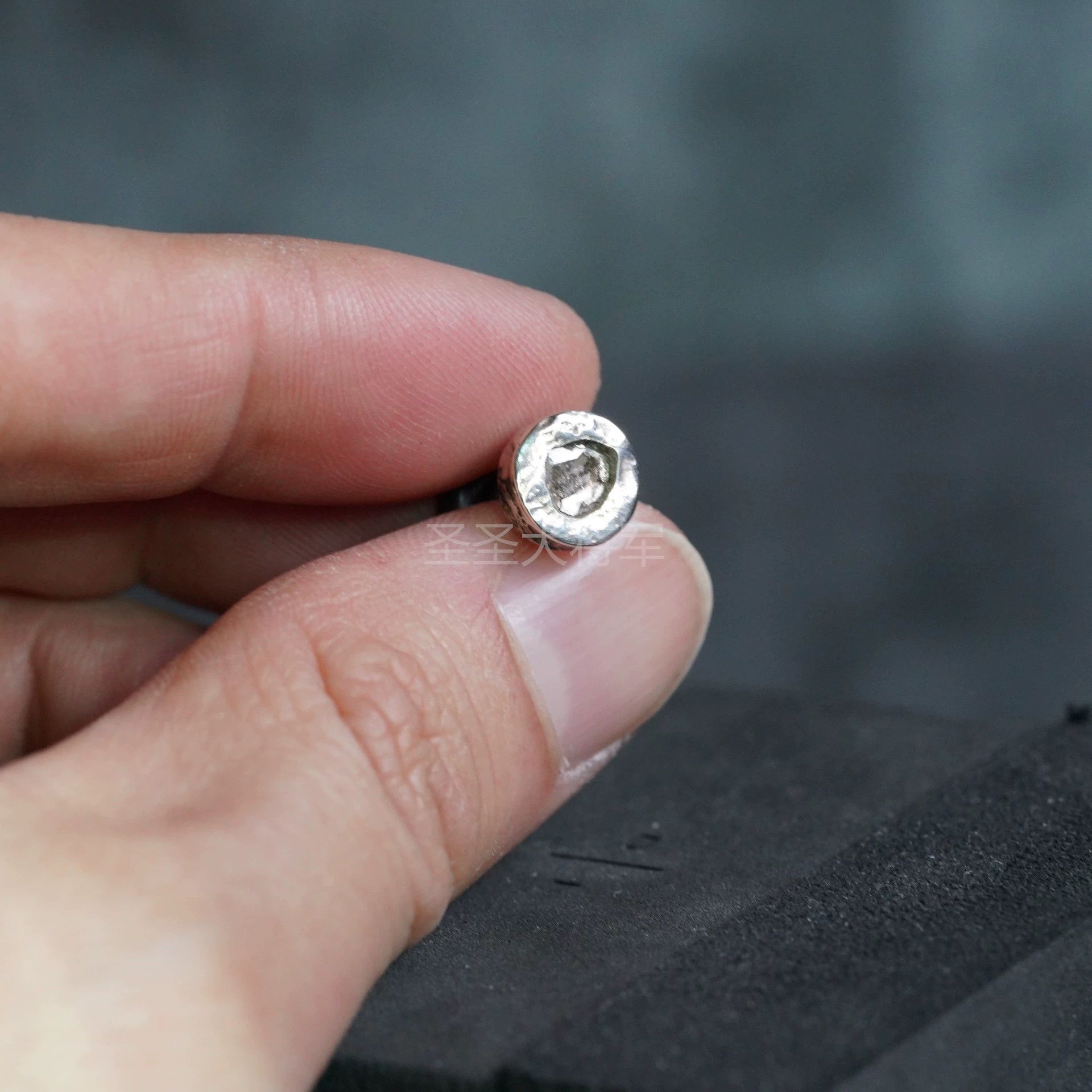 Parts Of Four Parts of Four 10k WGP Diamond Raw 7mm Silver Earrings Size ONE SIZE - 4 Thumbnail