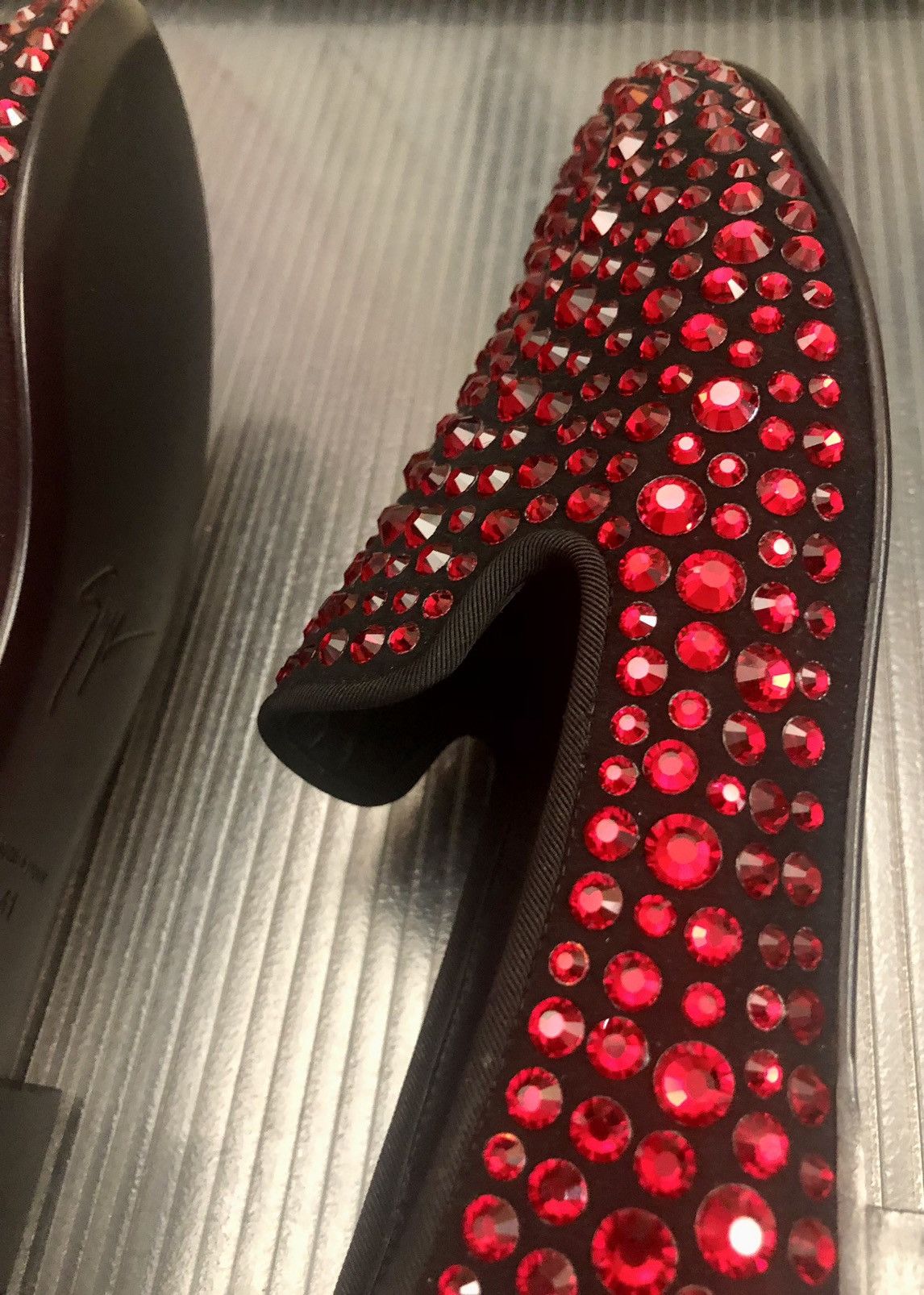 Giuseppe Zanotti Giuseppe Zanotti 🇮🇹 black/red crystalized calf loafer 8 NEW Size US 8 / EU 41 - 5 Thumbnail