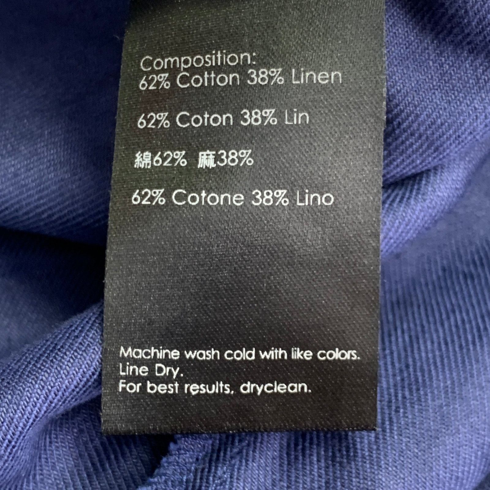 3.1 Phillip Lim Blue Cotton Linen High Waisted Drawstring Casual Pants Size US 26 / EU 42 - 7 Thumbnail
