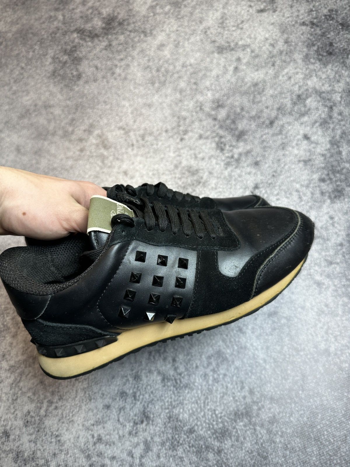 Valentino Valentino Logo Black Sneakers Avant Garde Style Luxury Rare Size US 9.5 / IT 39.5 - 3 Thumbnail