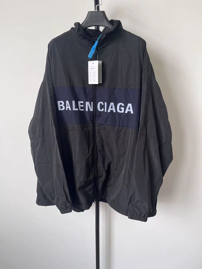 Balenciaga Letter print stand-up collar zip-up long-sleeve