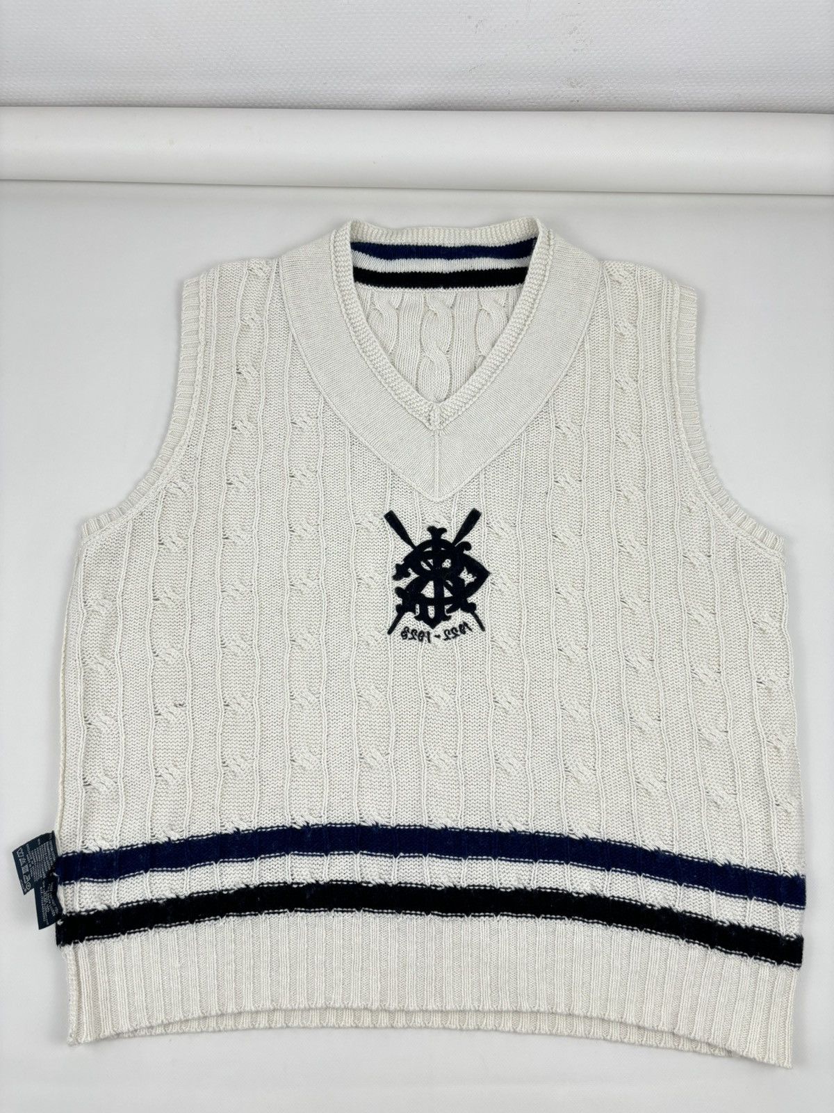 Polo Ralph Lauren 1922-1923 POLO Cashmere Cable-Knit Vest Tenis Gilet Jumper Size US XL / EU 56 / 4 - 11 Thumbnail