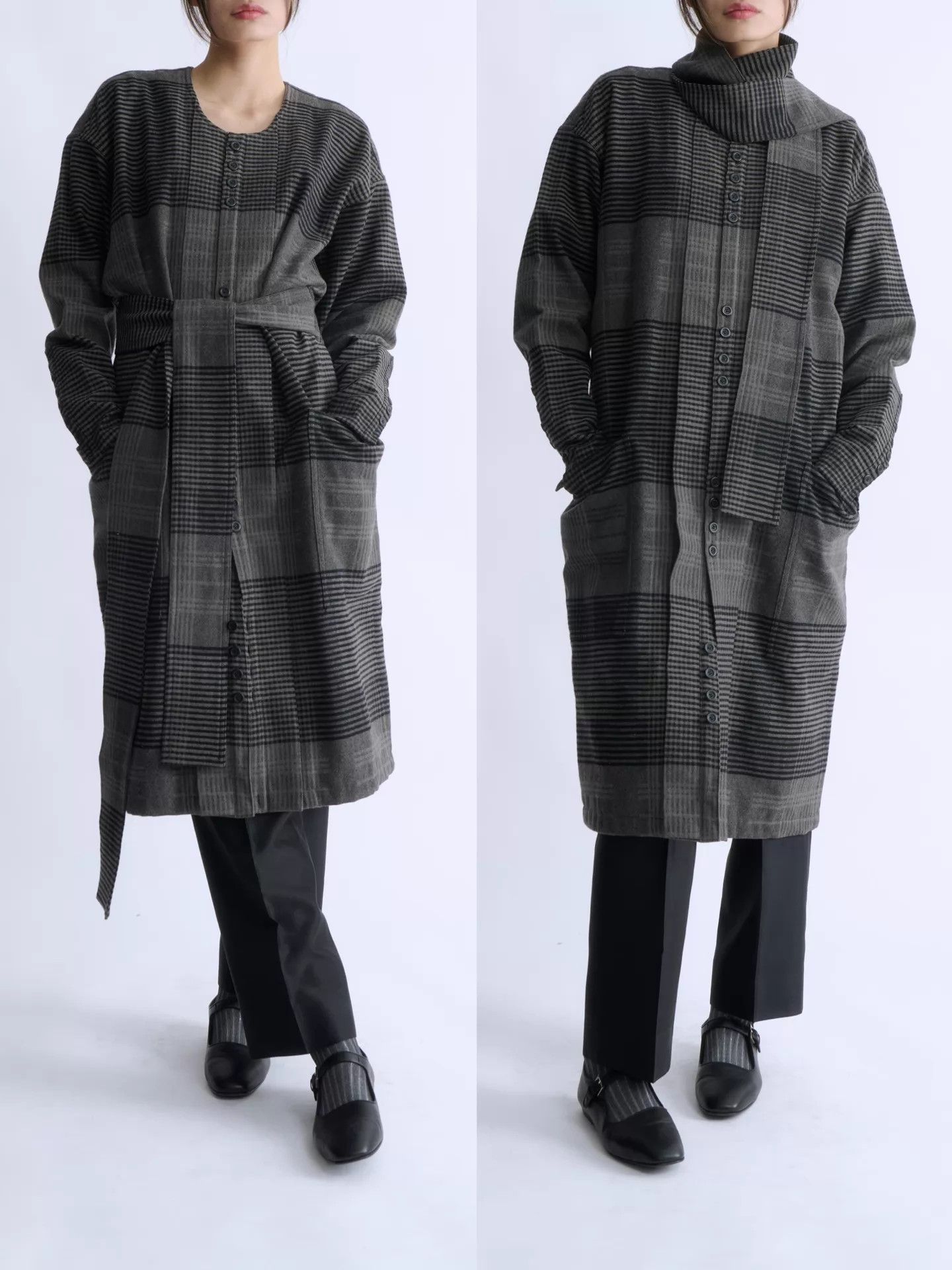 Other TAKEZO TOYOGUCHI 90s Checkered Tie-Belt Dress/Jacket Size M / US 6-8 / IT 42-44 - 1 Thumbnail
