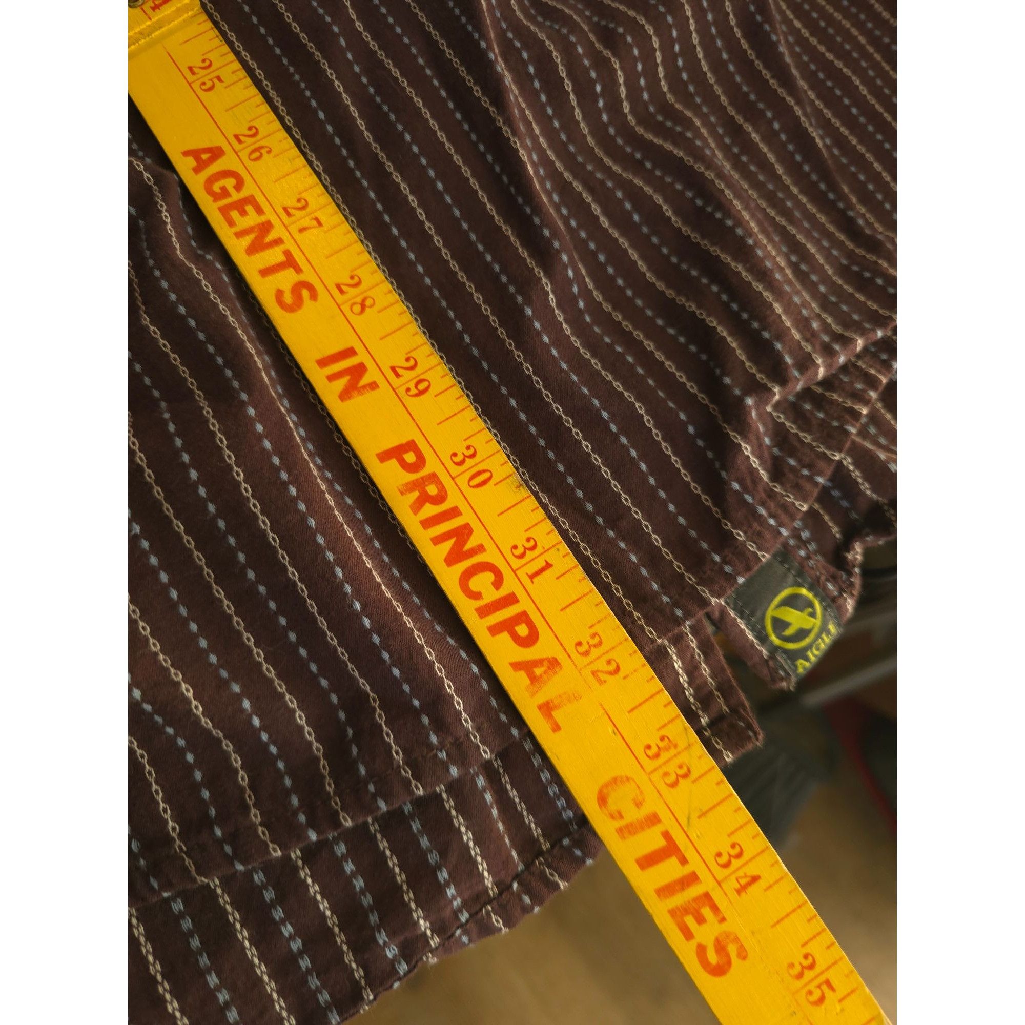 Aigle Aigle Men's XXL Brown Striped Button-Down Shirt - 100% Cotto Size US XXL / EU 58 / 5 - 8 Thumbnail