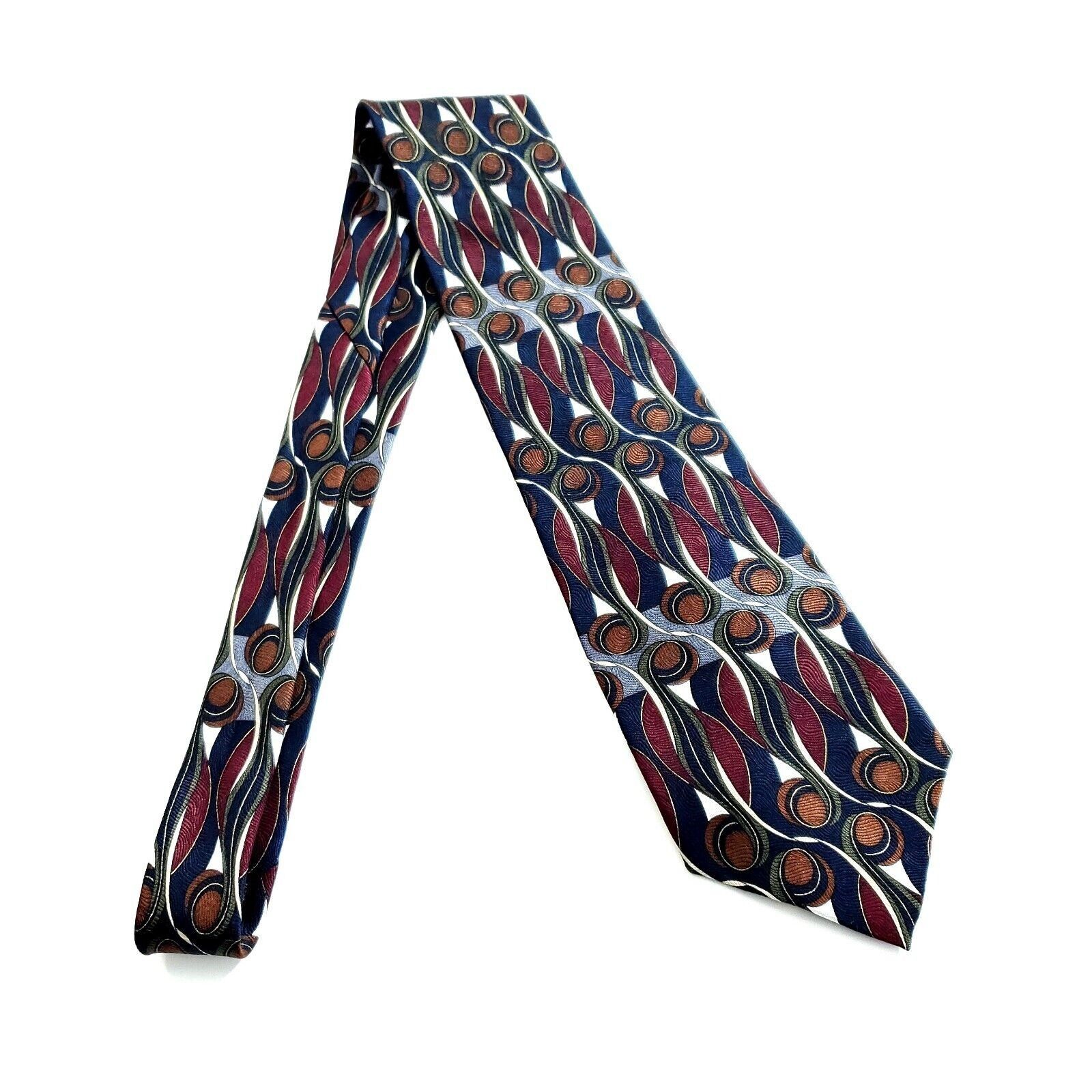 Designer Martin Wong XL Multi-Colored Abstract Long Wide Silk Tie Size ONE SIZE - 6 Thumbnail