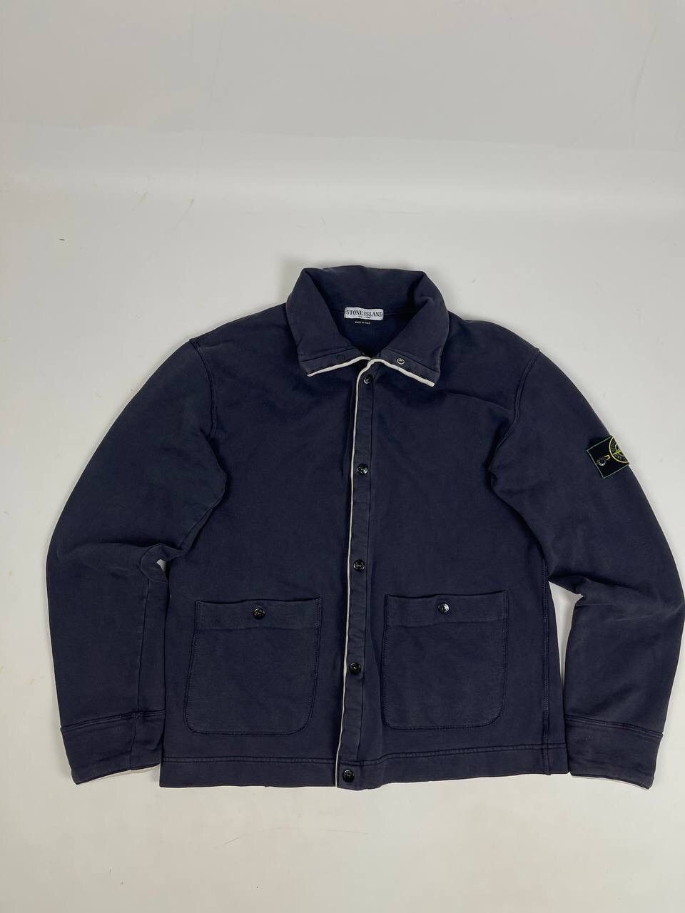 image of Massimo Osti x Stone Island Fleece Overshot Vintage 90's in Blue, Men's (Size Large)
