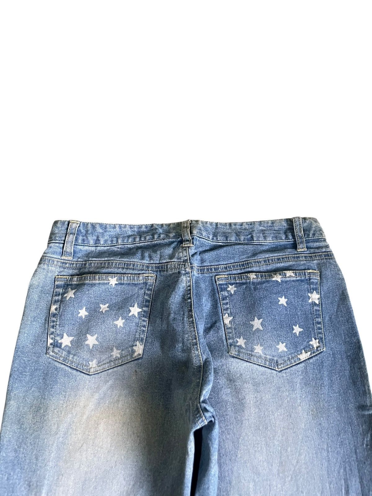 Hysteric Glamour Vintage Japanese Brand Mud Wash Patch Printed Flare Jeans Size 30" / US 8 / IT 44 - 4 Thumbnail