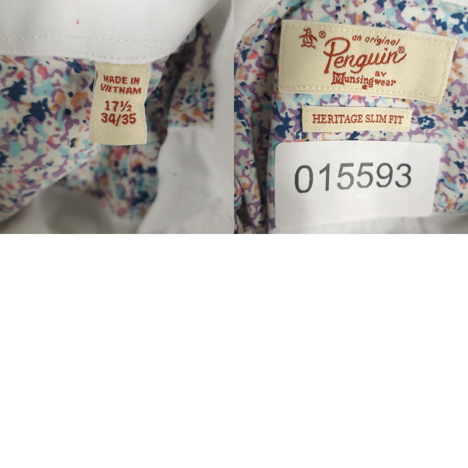 Original Penguin VINTAGE Original Penguin Shirt Mens 17.5 White Slim Fit Button-Up Long Sleeve - 34/35 Size US XL / EU 56 / 4 - 8 Thumbnail