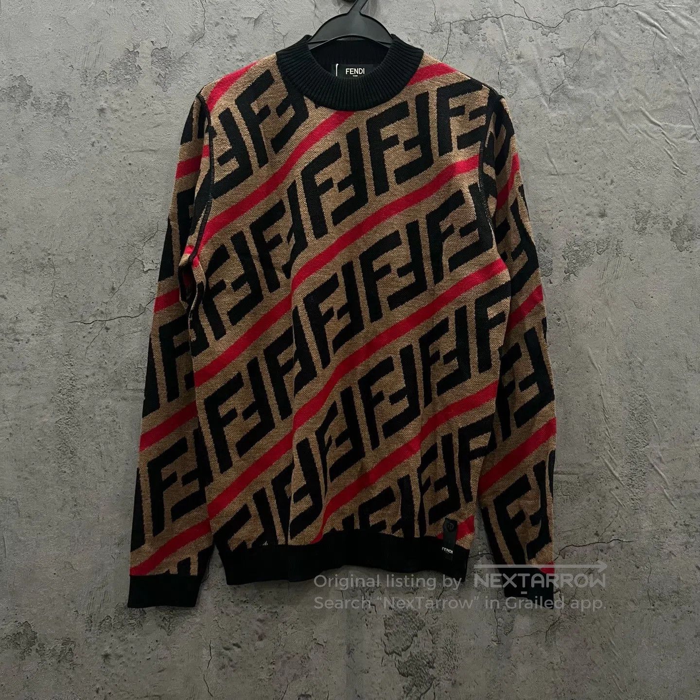 Fendi FENDI All-Over Baguette Logo Knit Sweater| Size US S / EU 44-46 / 1 - 1 Thumbnail