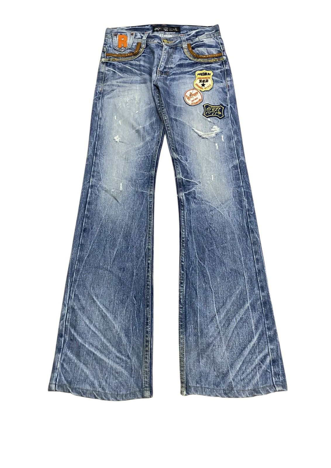 Japanese Brand Rare Vintage Japanese Brand Red Pepper Flared Jeans 1990s Size US 30 / EU 46 - 1 Thumbnail