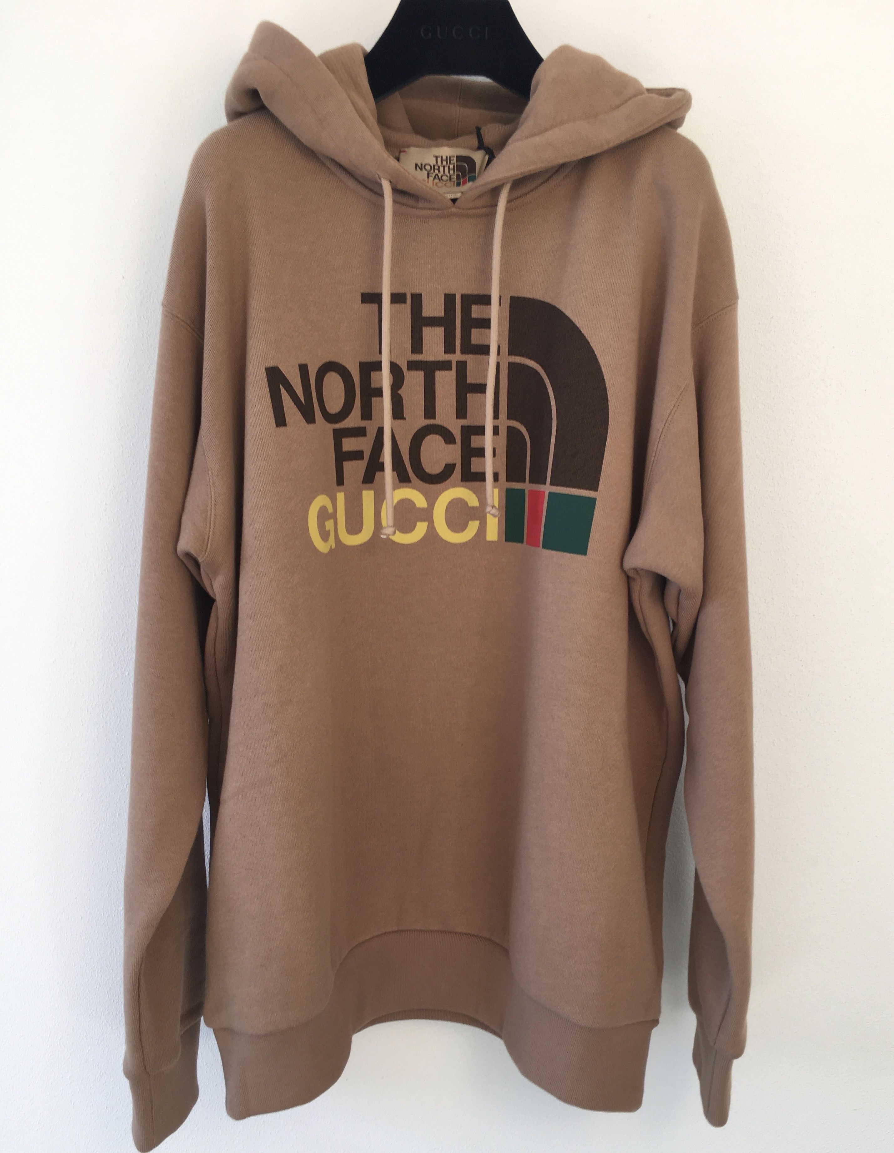 image of Gucci x The North Face Hoodie Logo Print in Beige, Men's (Size XS)