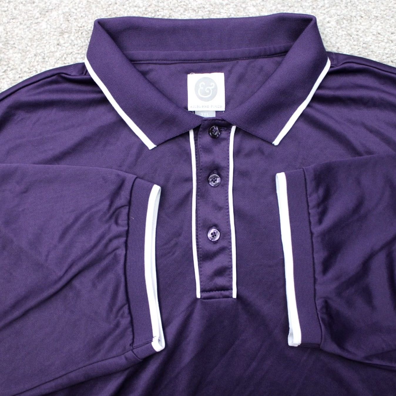 Vintage Kilburne & Finch Polo Shirt Men 3XL Purple 100% Polyester Short Sleeve Solid Shirt Polo Mens XXXL Size US XXL / EU 58 / 5 - 2 Thumbnail
