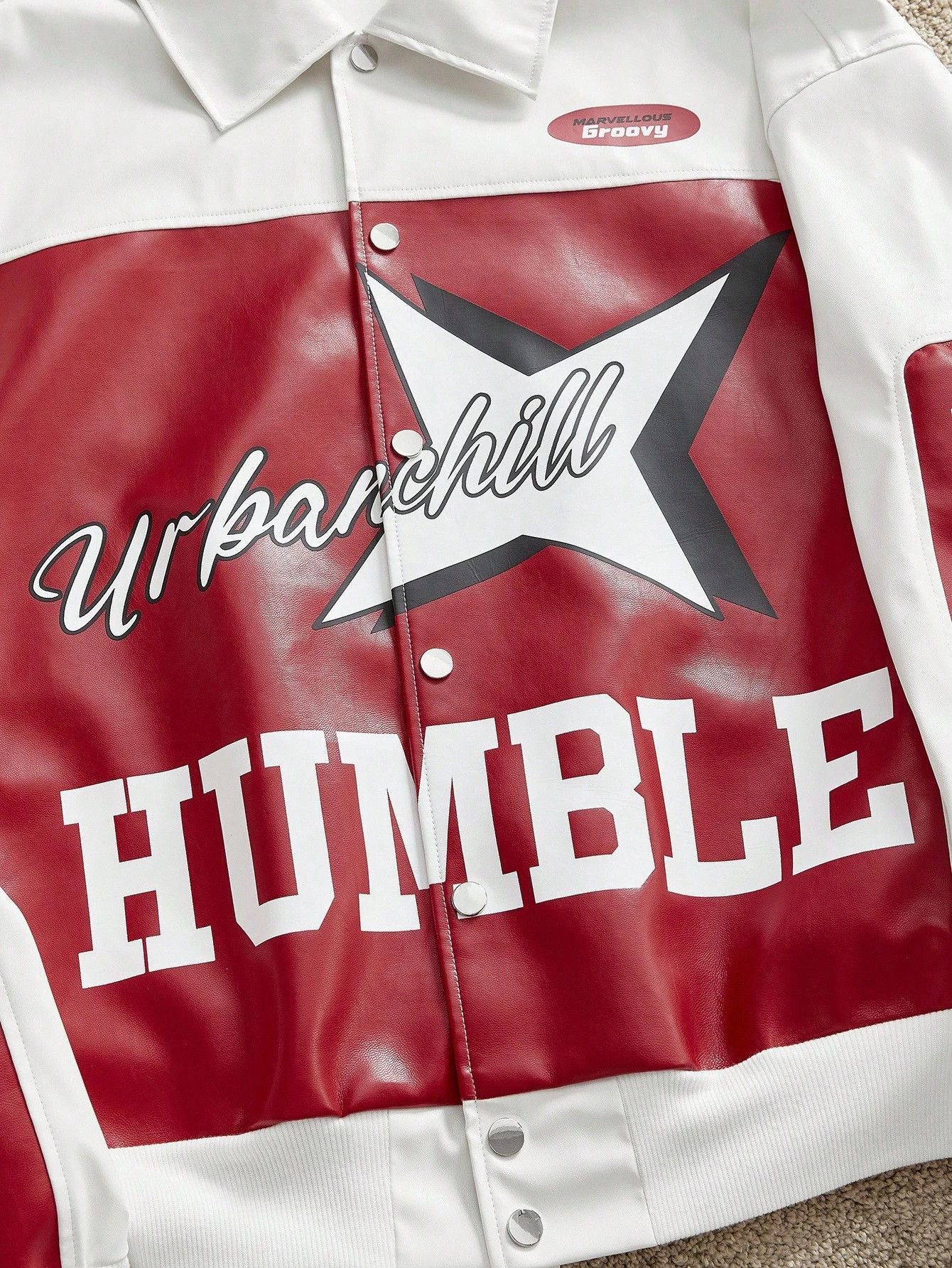 Other “HUMBLE” Racing Varsity Jacket – Red & White 🔥 Size US L / EU 52-54 / 3 - 6 Thumbnail