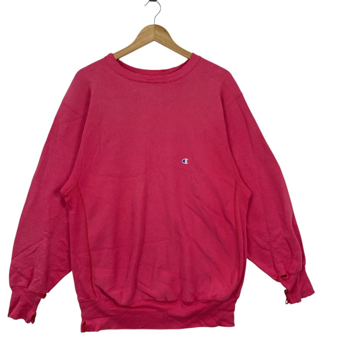 Champion Vintage 80’ CHAMPION REVERSE WEAVE Thrashed Pink Sweatshirt Size XL / US 12-14 / IT 48-50 - 3 Thumbnail