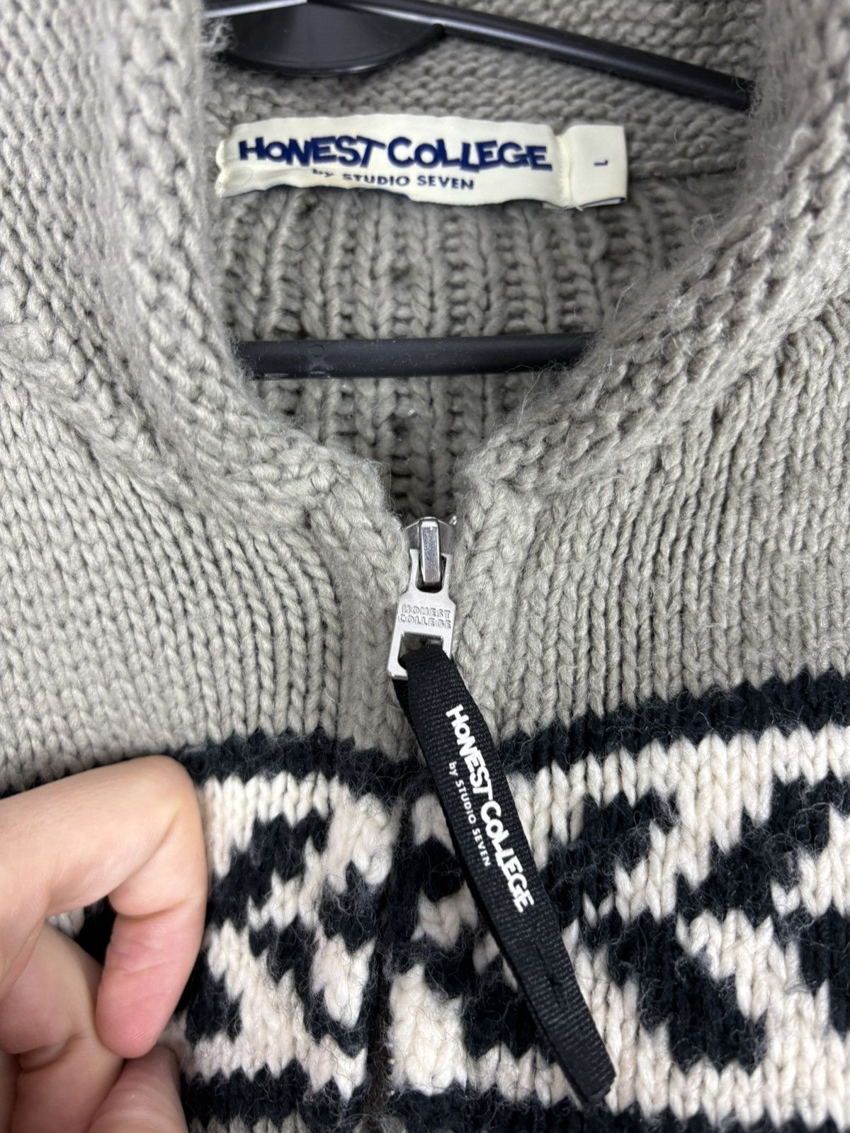 Japanese Brand × Studio Seven Honest College by Studio Seven zipper knit sweater wool Size US L / EU 52-54 / 3 - 8 Thumbnail