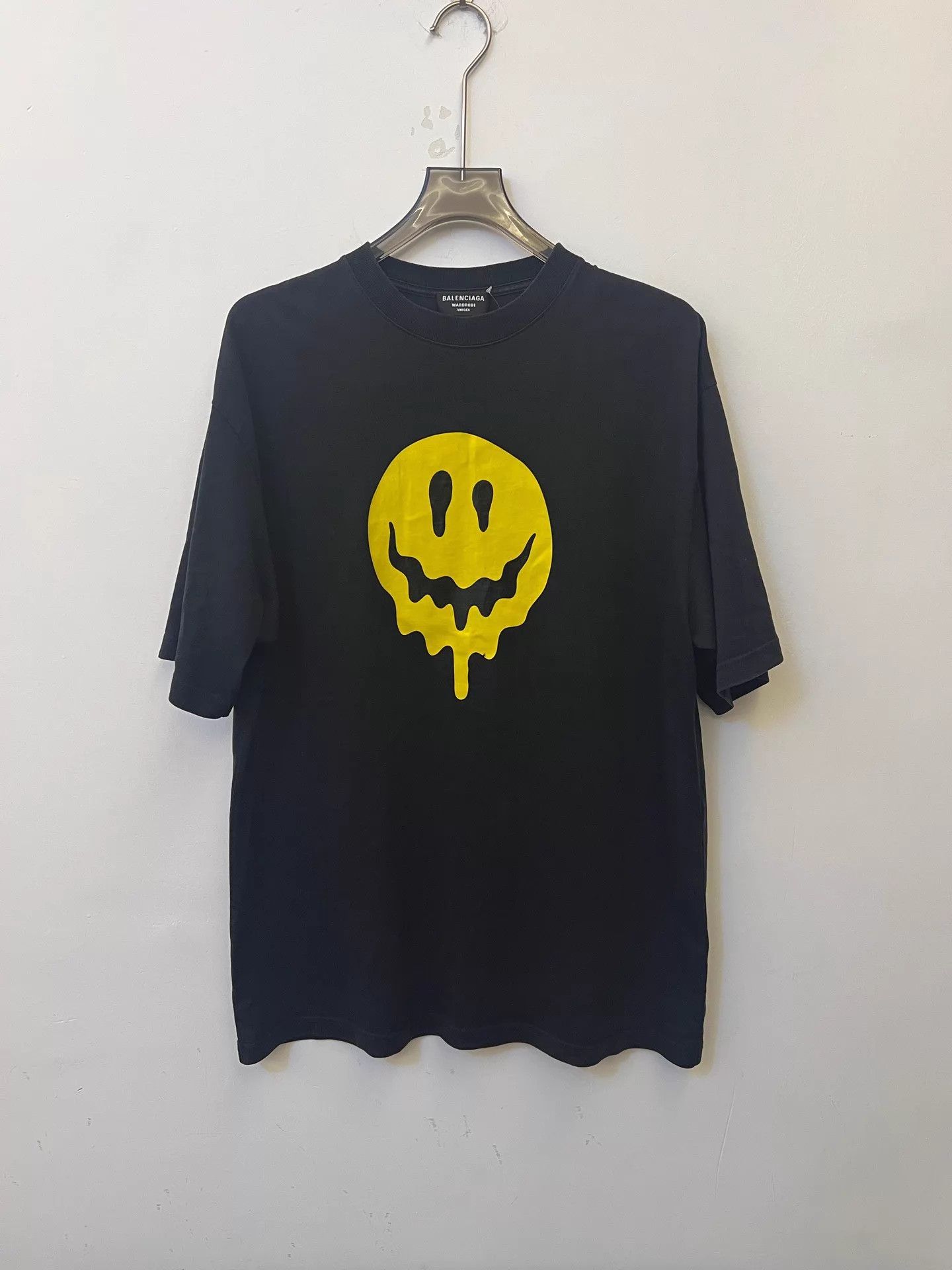 Balenciaga Balenciaga SS21 Drip Peace Melted Smile Print Black Tee M Size US M / EU 48-50 / 2 - 1 Thumbnail