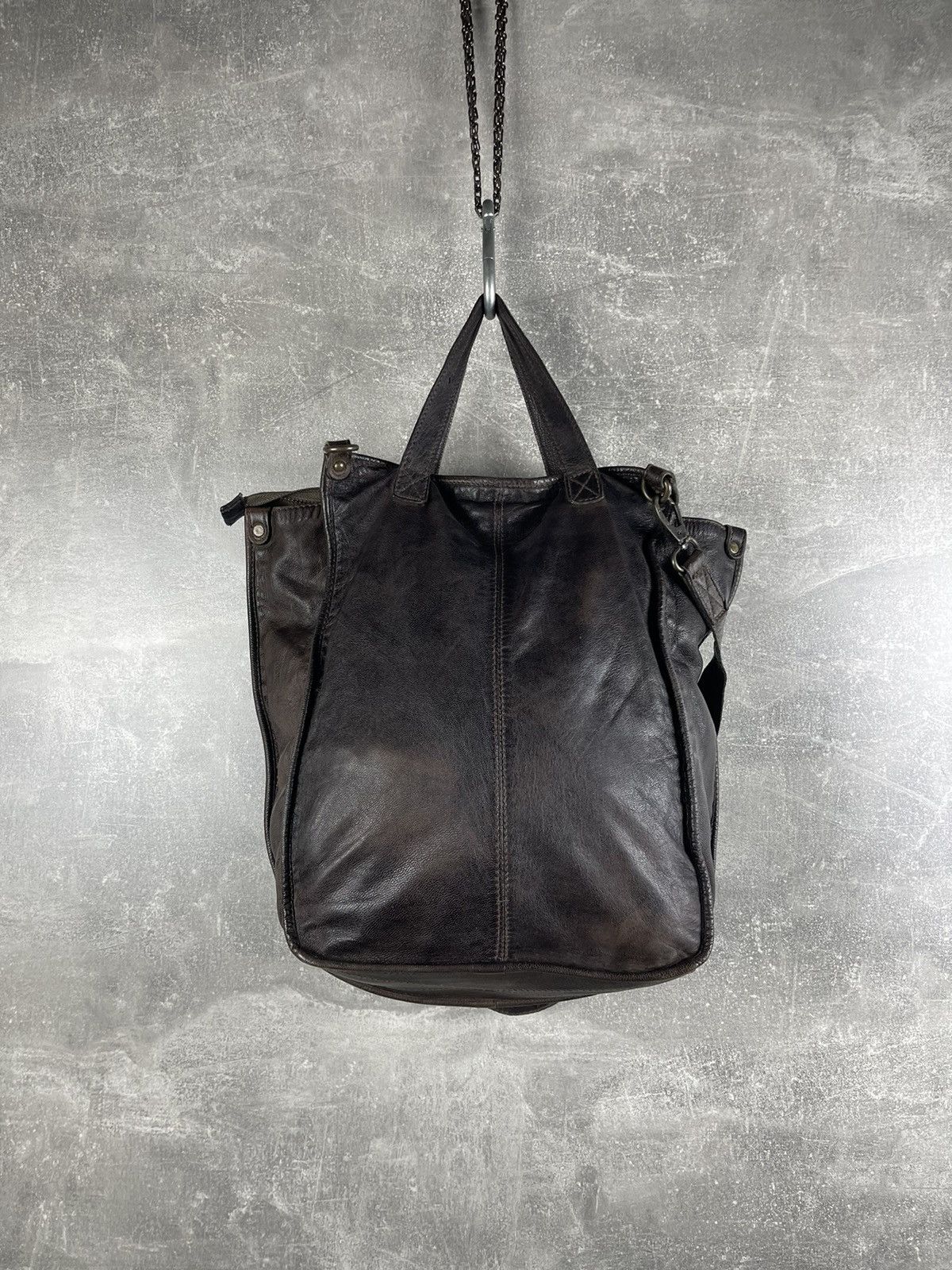 Genuine Leather Artisan Gray Avant Garde Leather Multipocket Shoulder Bag Size ONE SIZE - 7 Thumbnail