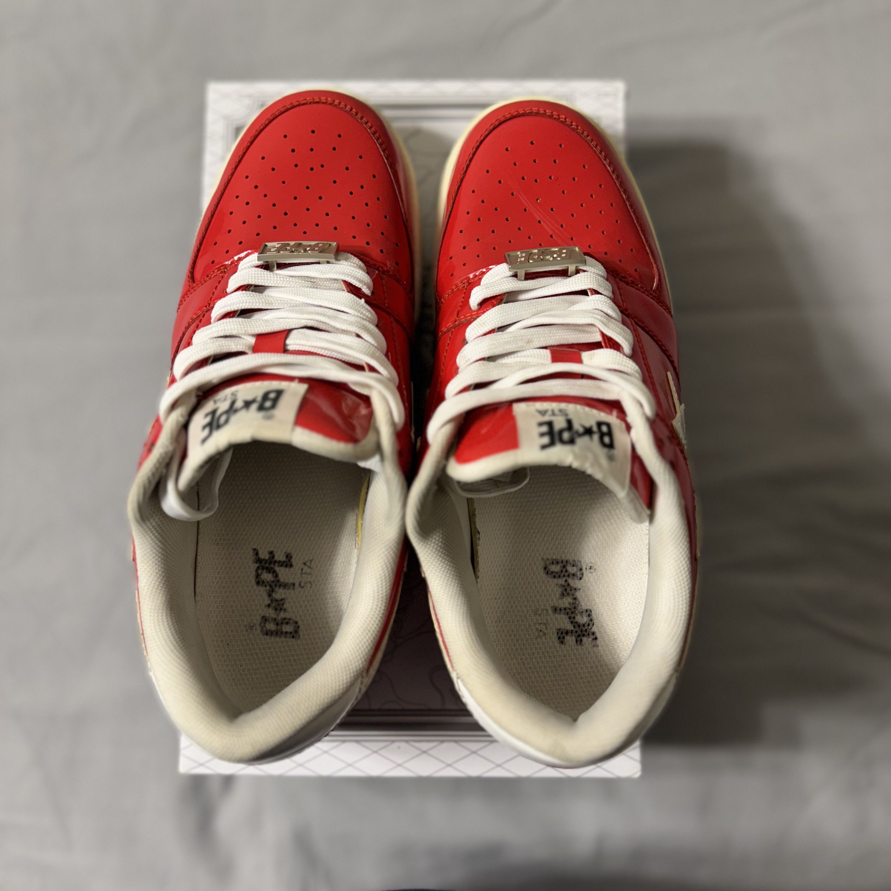 Bape A Bathing Ape Bape Sta Low Red Patent Size US 8 / EU 41 - 4 Thumbnail