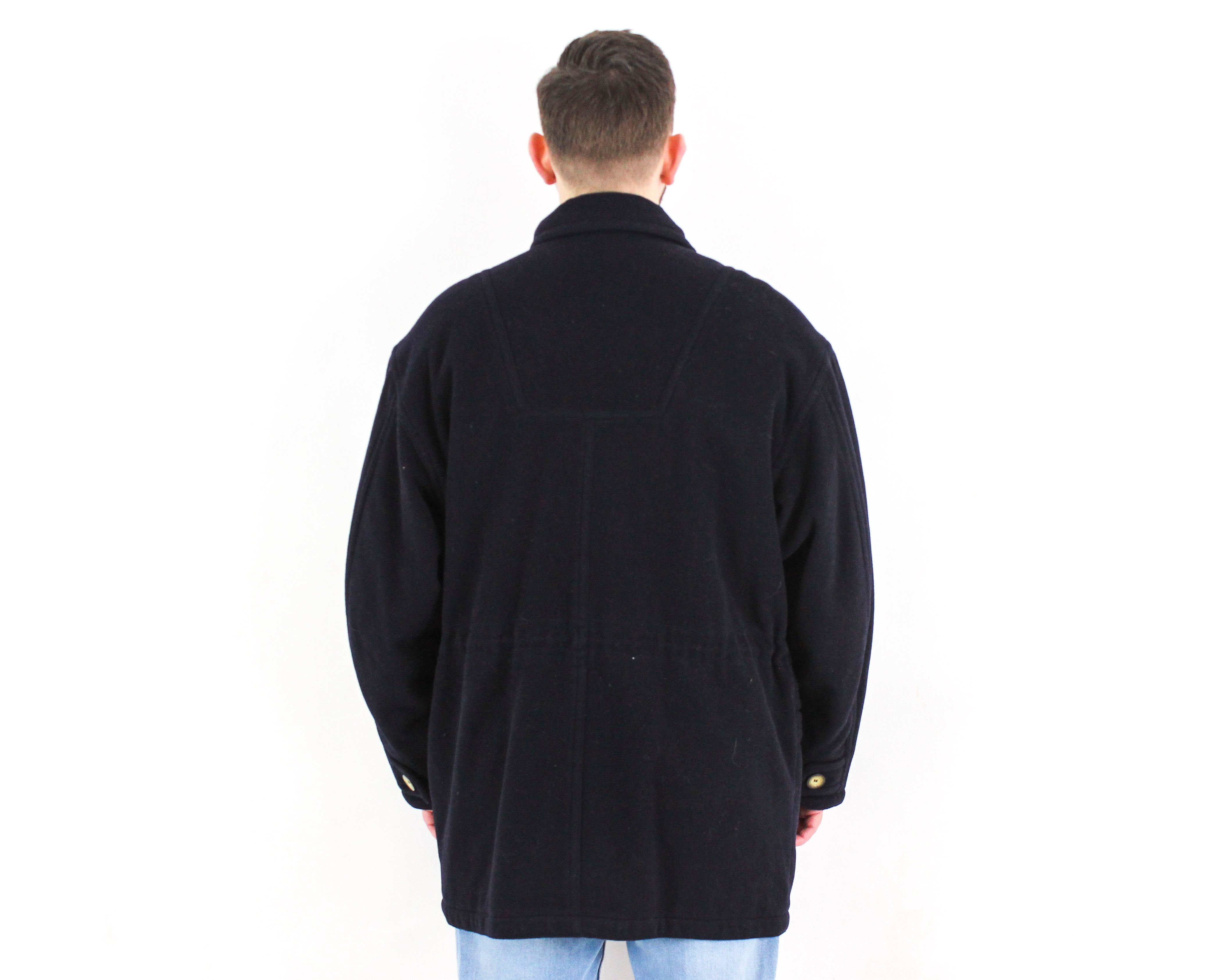 Vintage Malenkow Men L Wool Cashmere Jacket Pea Coat EU 52 Winter Size US L / EU 52-54 / 3 - 3 Thumbnail