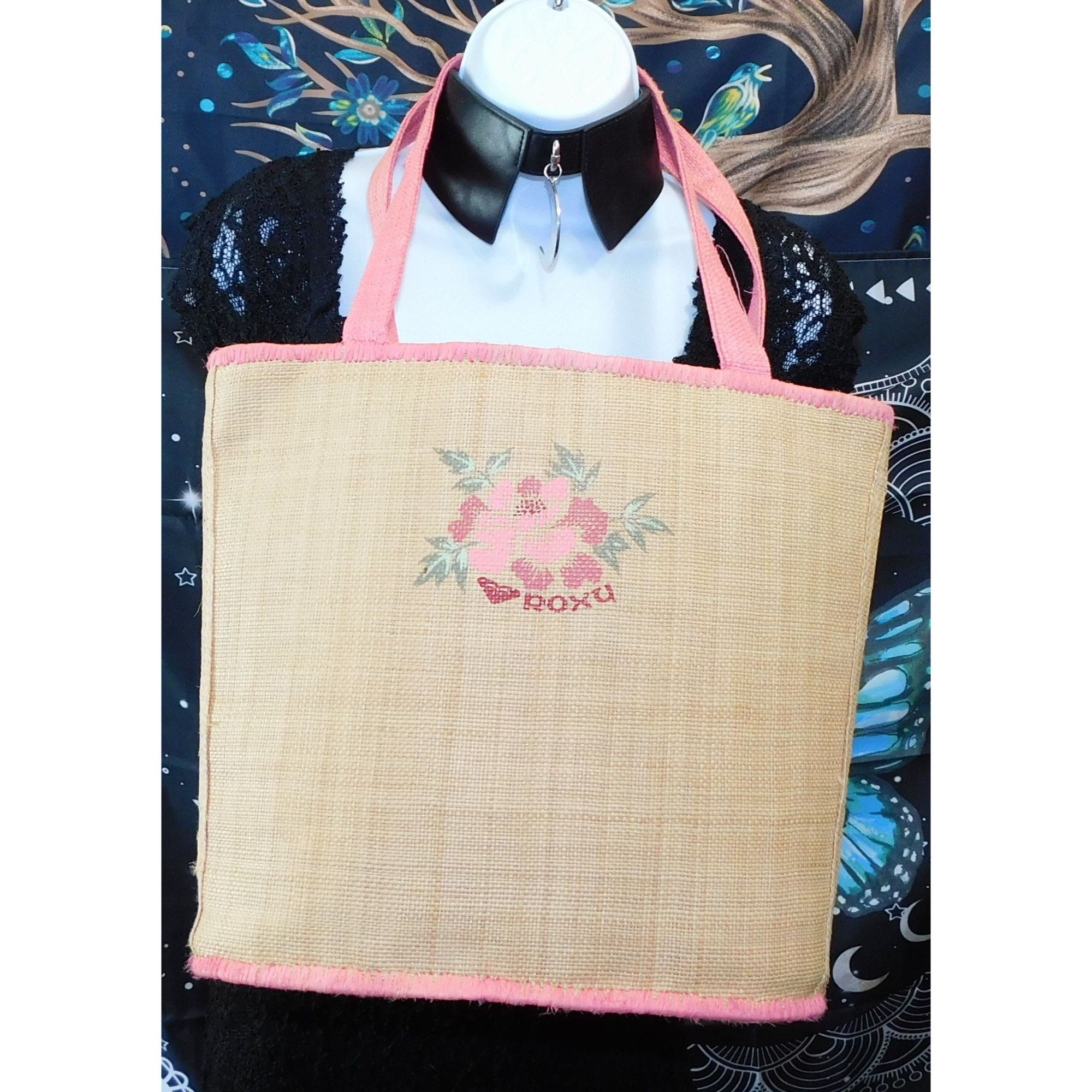 Other Vintage Beachy Roxy Woven Straw Tote With Floral Accent Size ONE SIZE - 5 Thumbnail