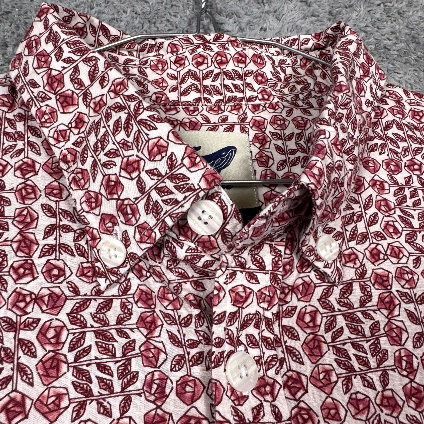 Vintage Yiume Shirt Men's 3XL Floral Hawaiian All Over Print Red Rose Art Button-Up Short Sleeve Casual Size US XXL / EU 58 / 5 - 2 Thumbnail