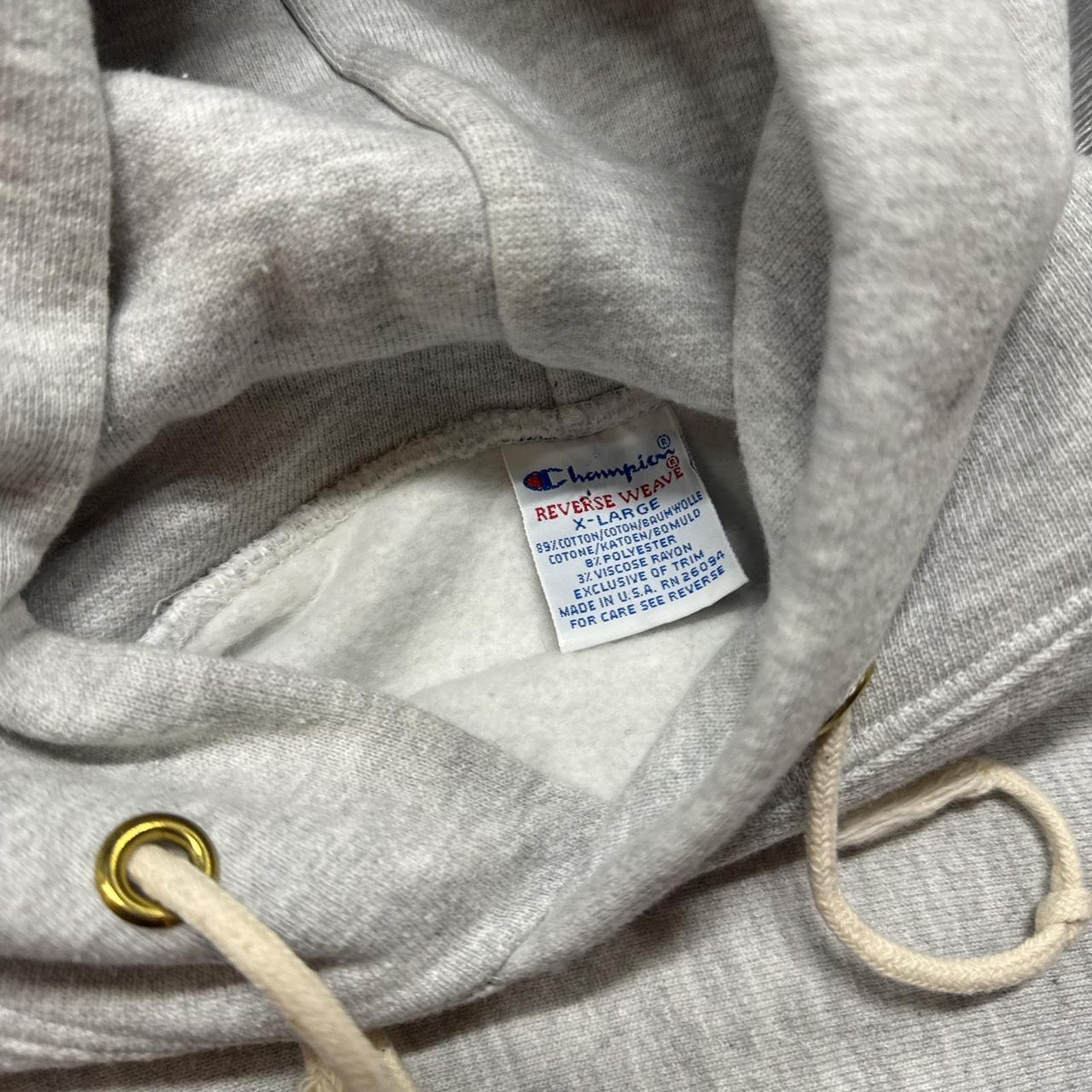 Champion × Vintage Vintage 90s Champion Reverse Weave Hoodie Spell Out SZ XL Size US XL / EU 56 / 4 - 4 Thumbnail