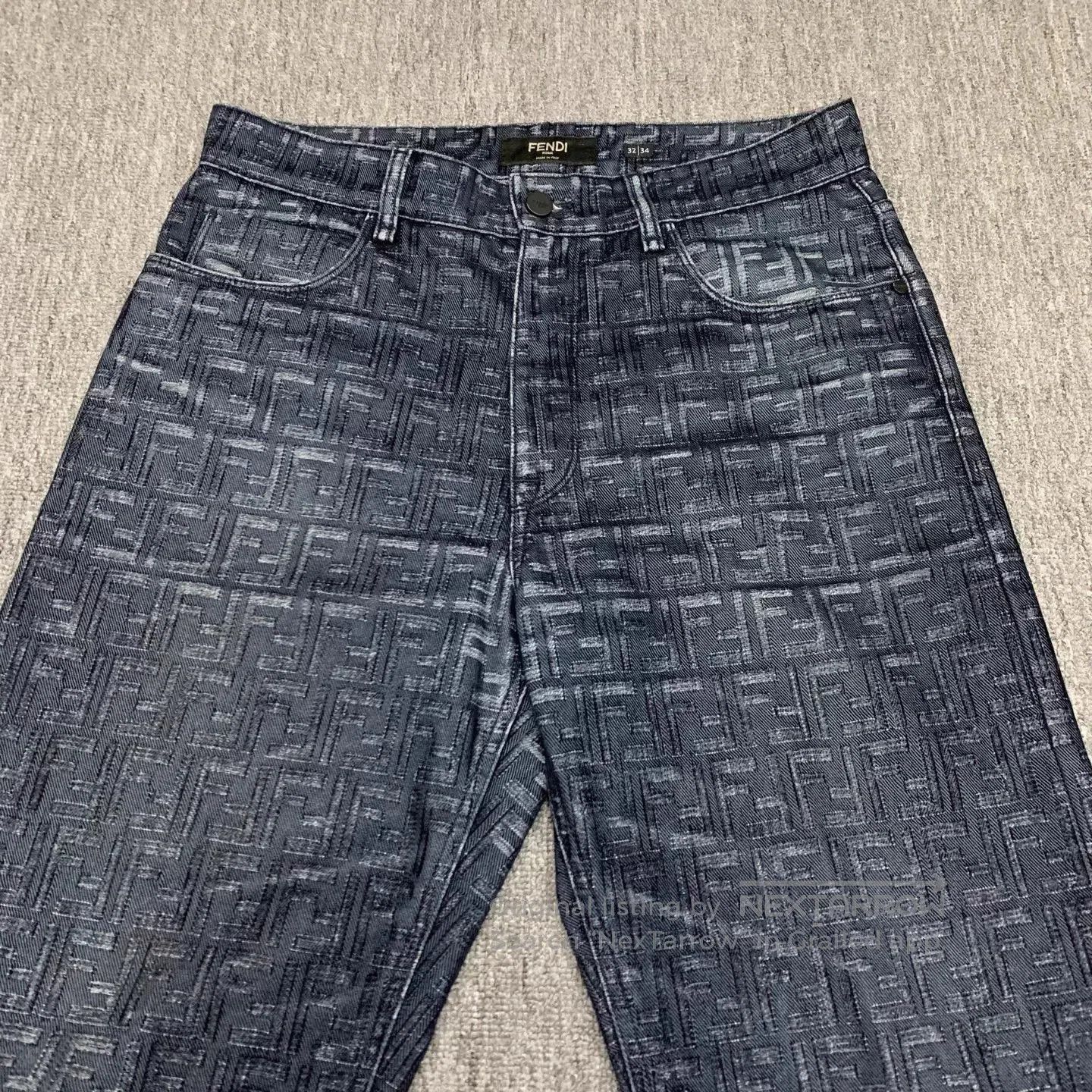 Fendi Blue Patterned Denim Jeans Size 32. Size US 32 / EU 48 - 6 Thumbnail