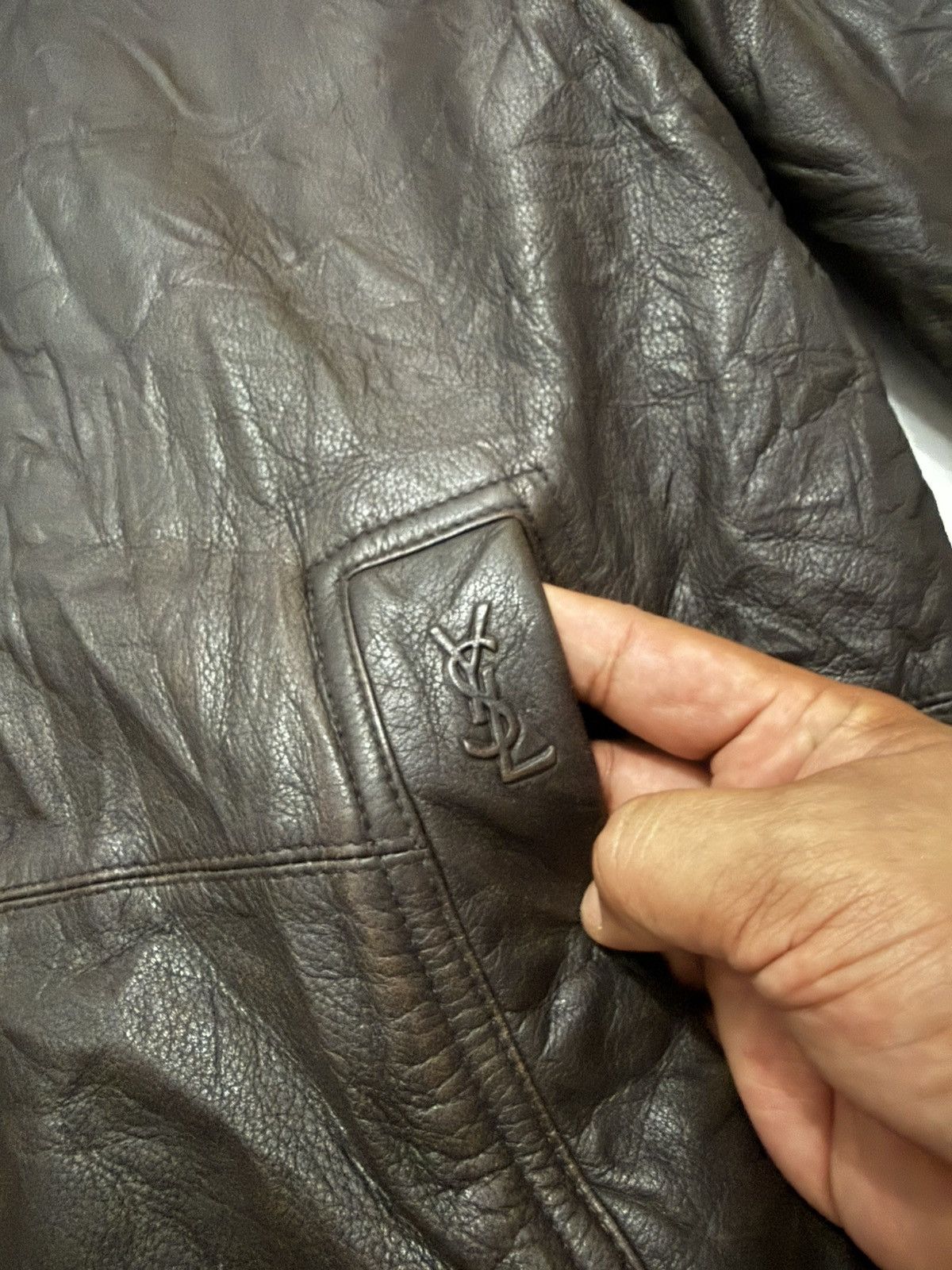 Yves Saint Laurent VTG YSL Leather Jacket Size US L / EU 52-54 / 3 - 6 Thumbnail