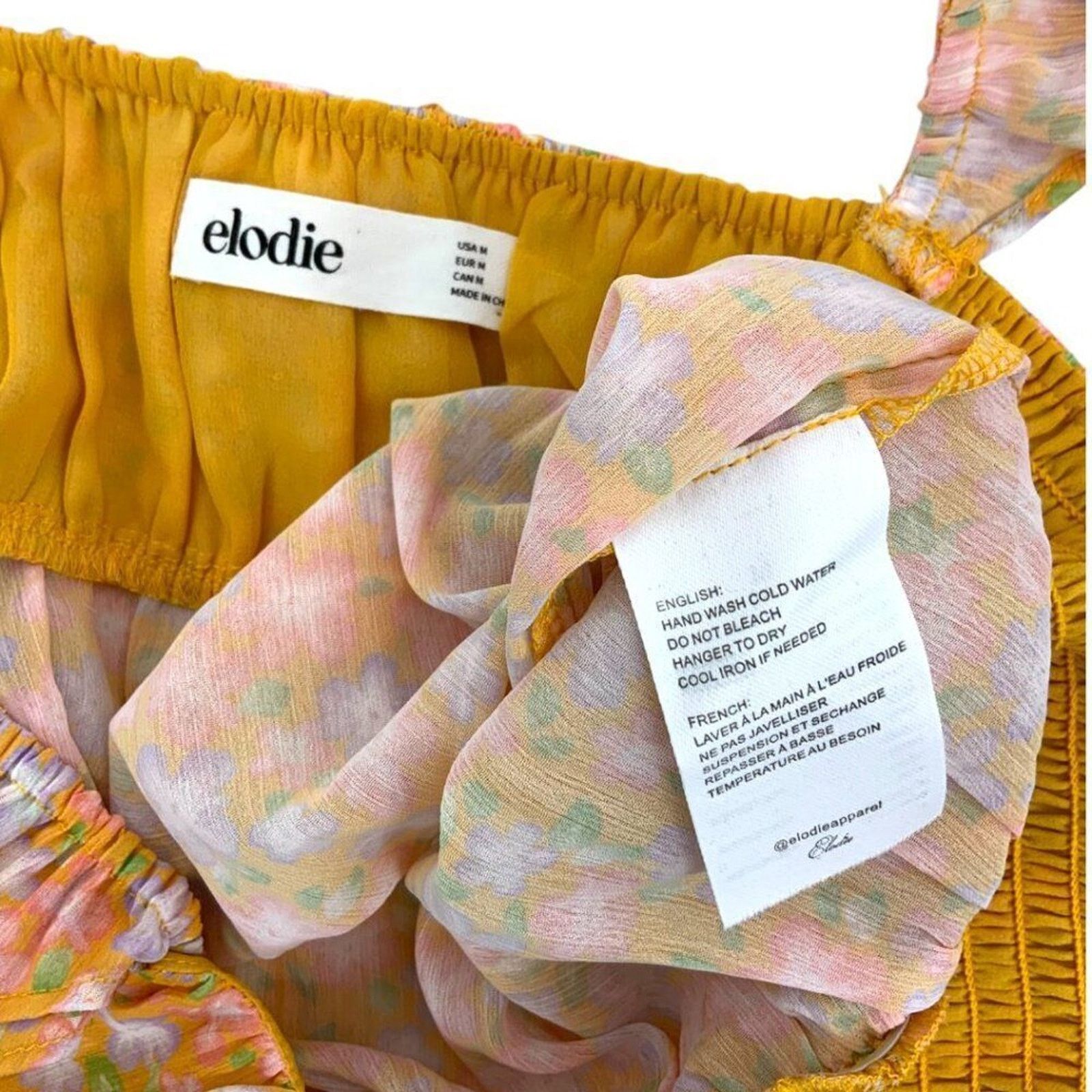 Other Elodie Ruched Ruffle Sleeve Top Orange Medium NWOT $35 MSRP Size M / US 6-8 / IT 42-44 - 4 Thumbnail