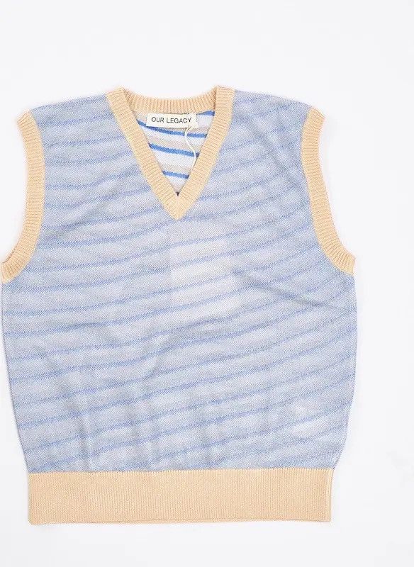 Our Legacy Our Legacy Blue Striped Vest Size US S / EU 44-46 / 1 - 1 Thumbnail