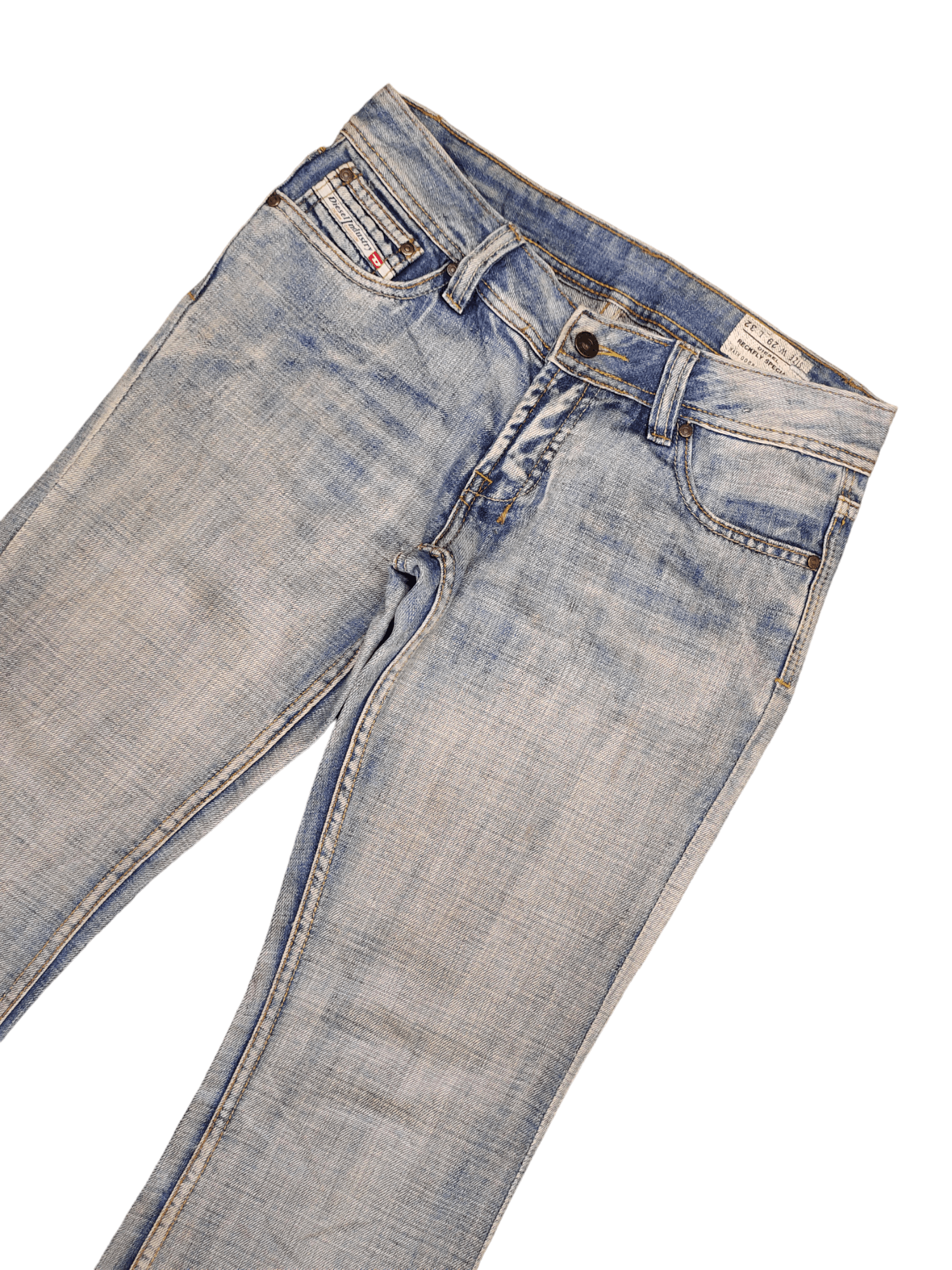 Diesel Flare Jeans Diesel D Logo Faded Low Rise Boot Cut Y2k Goa Size US 29 - 13 Thumbnail