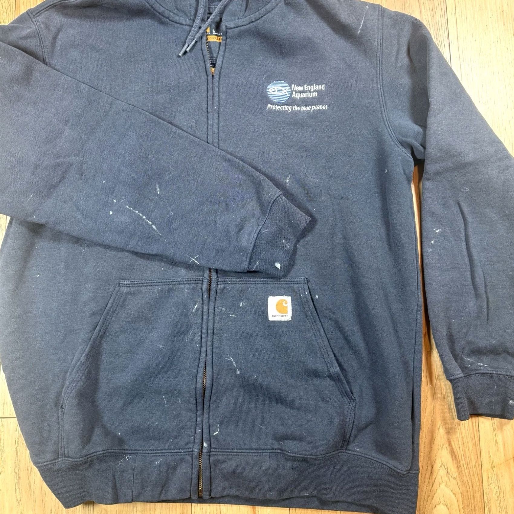 Carhartt VINTAGE Carhartt Hoodie Sweatshirt Full Zip Blue L Mens Y2K New England Aquarium Size US L / EU 52-54 / 3 - 3 Thumbnail