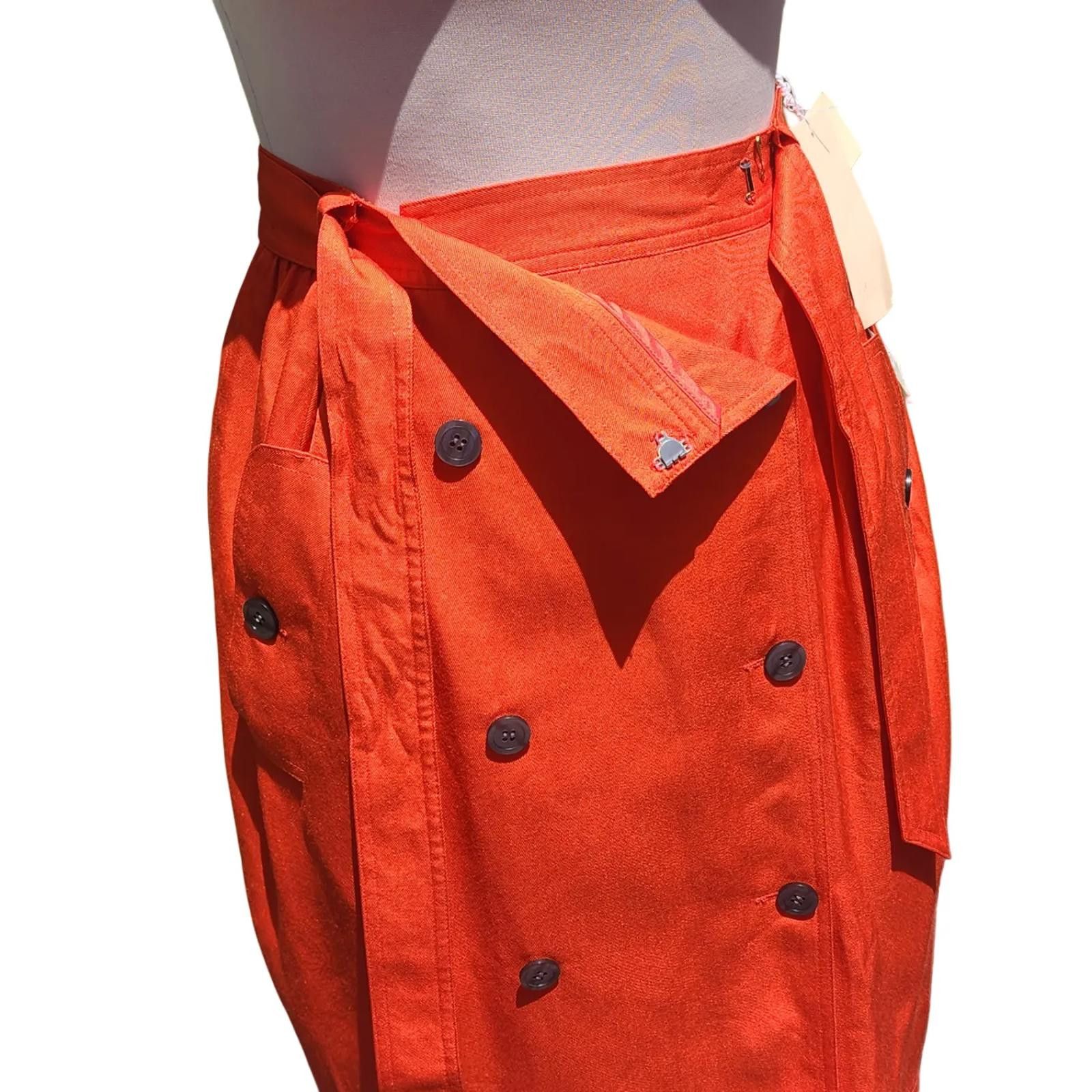 Designer Ann Klein. 80s 100% Silk Skirt Knee Length Pencil Skirt. 4 Size 27" / US 4 / IT 40 - 4 Thumbnail