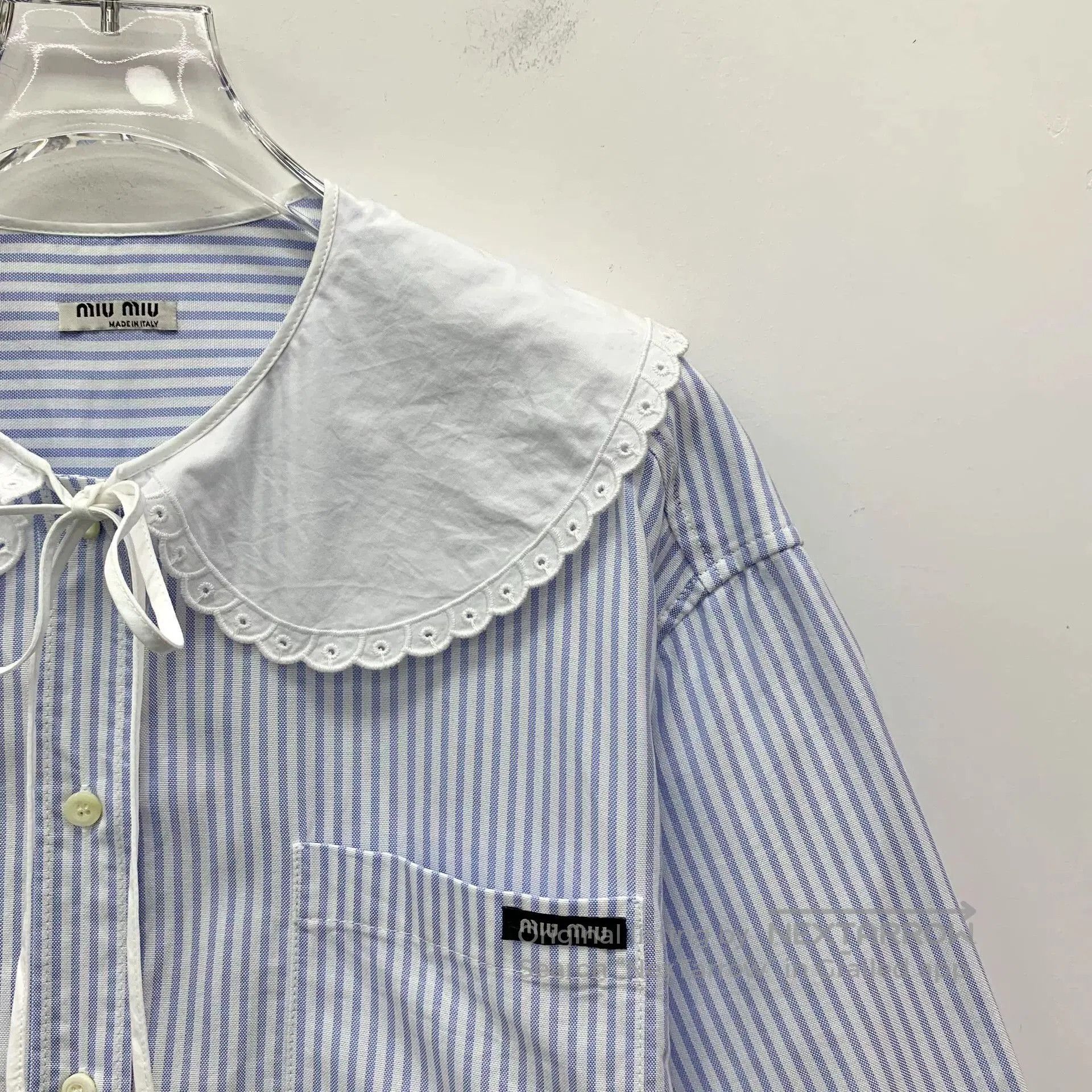 Miu Miu miu miu blue striped collar shirt. Size US M / EU 48-50 / 2 - 3 Thumbnail