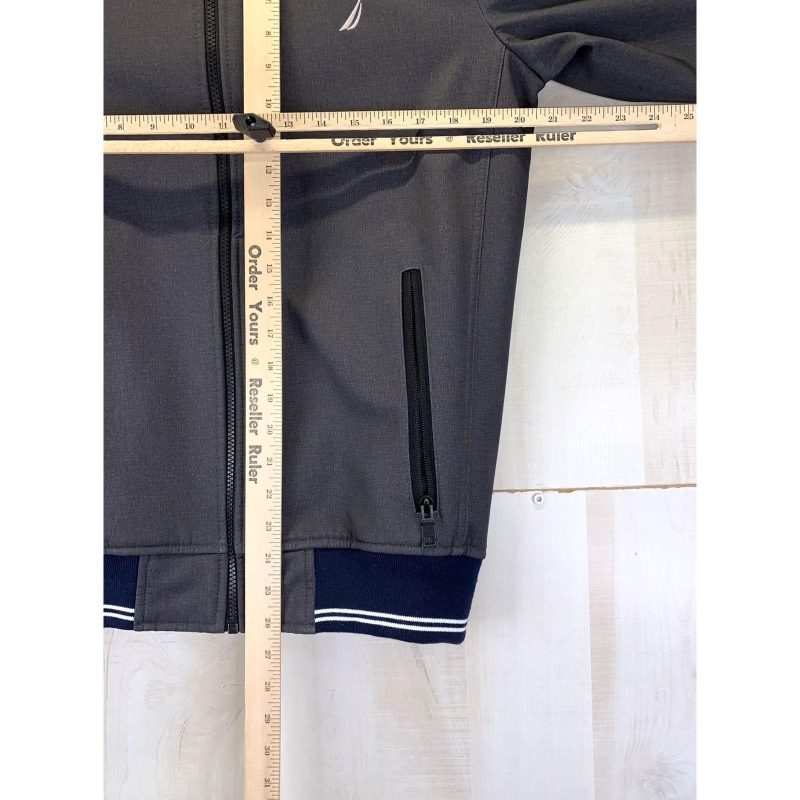 Nautica NAUTICA Mens Jacket Softshell Wind Water Resistant Lined Small Gray/Blue Zip Pockets Logo Classic Vintage: No Size US S / EU 44-46 / 1 - 6 Thumbnail