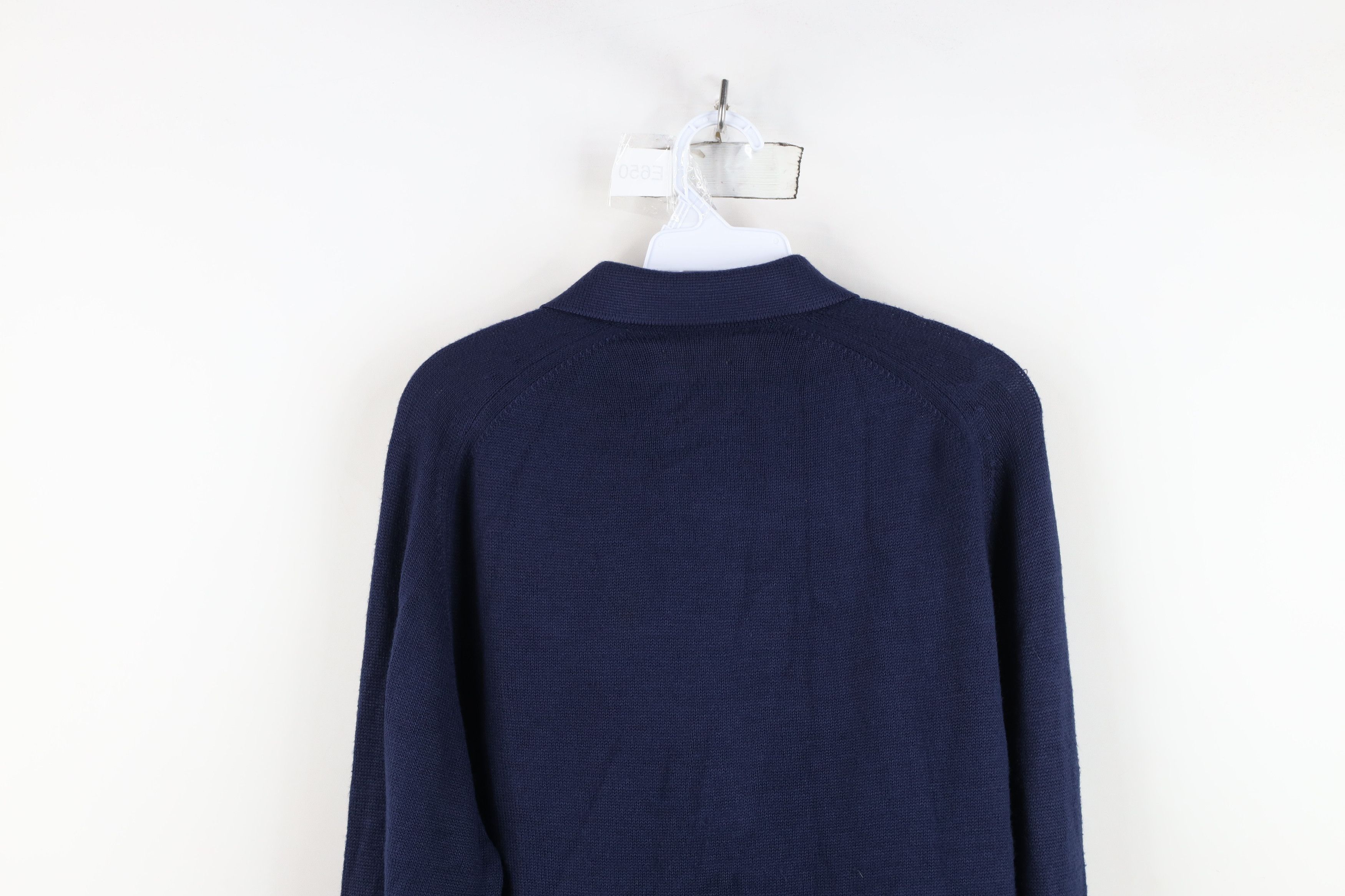 Vintage Vintage 60s 70s Streetwear Collared Pullover Sweater Blue Size US L / EU 52-54 / 3 - 13 Thumbnail